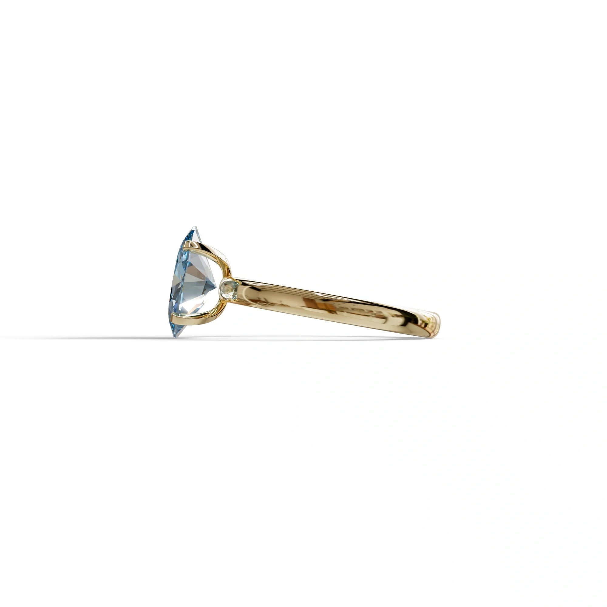 2 ct Oval Solitaire Diamond Ring Blue Lab Diamond Engagement Ring - Eira