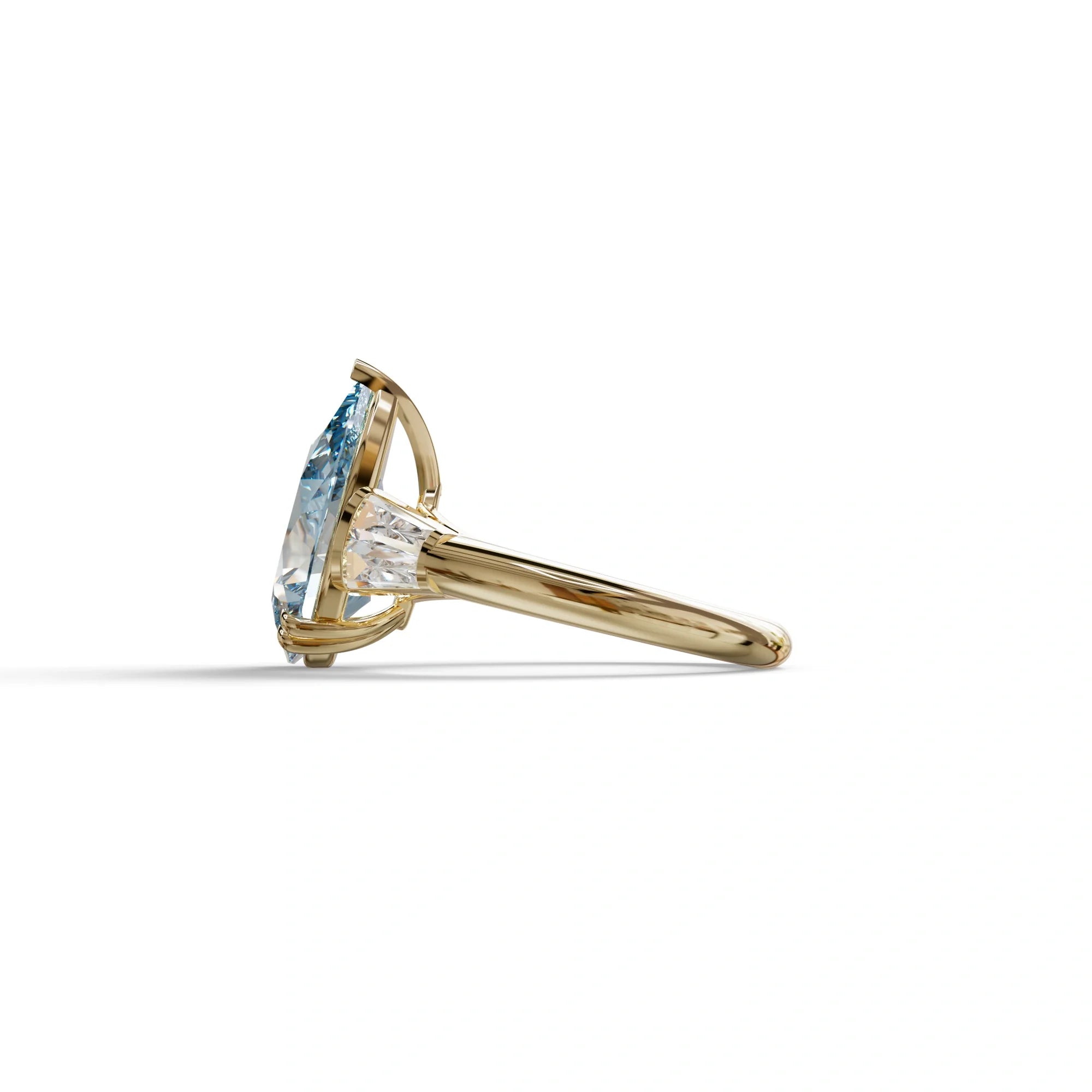 4 Carat Fancy Vivid Blue Pear cut Lab grown Diamond Engagement Ring -Claire