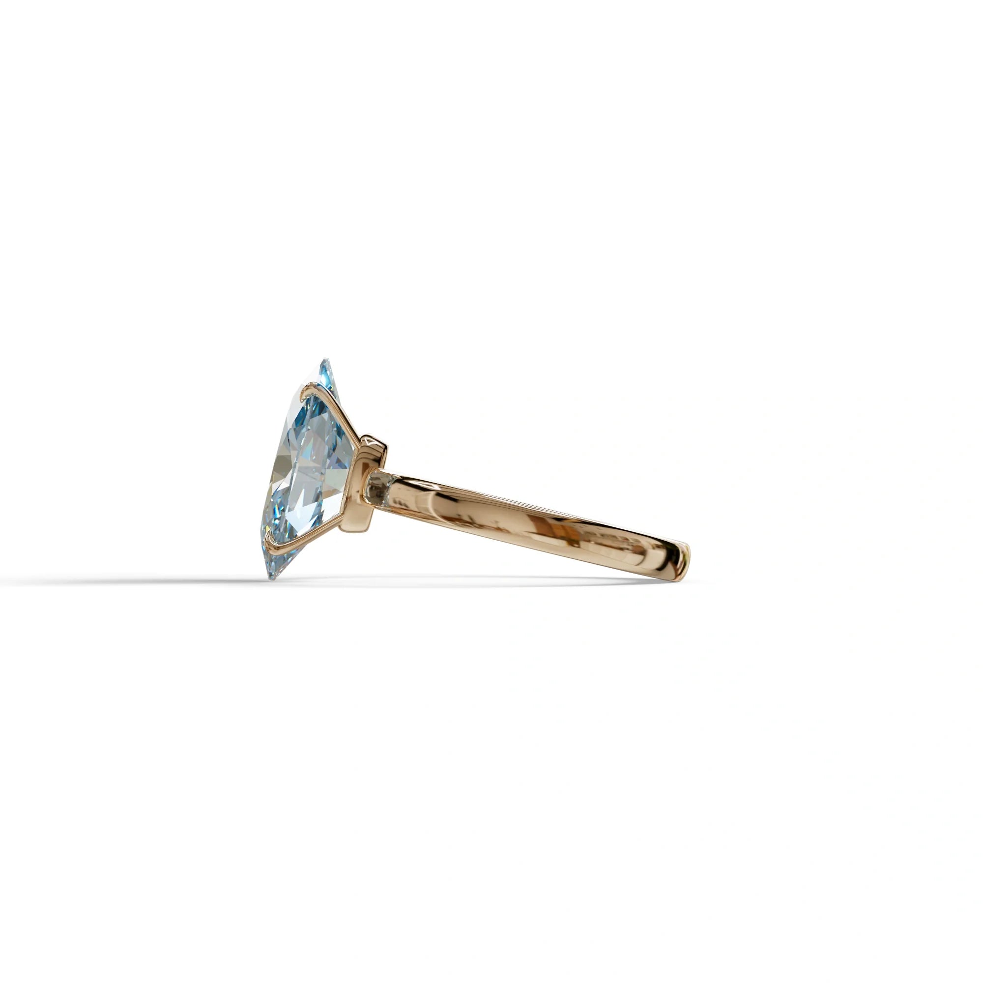 4 Carat Oval Fancy Vivid Blue Lab Grown Diamond Solitaire Engagement Ring - Cadris