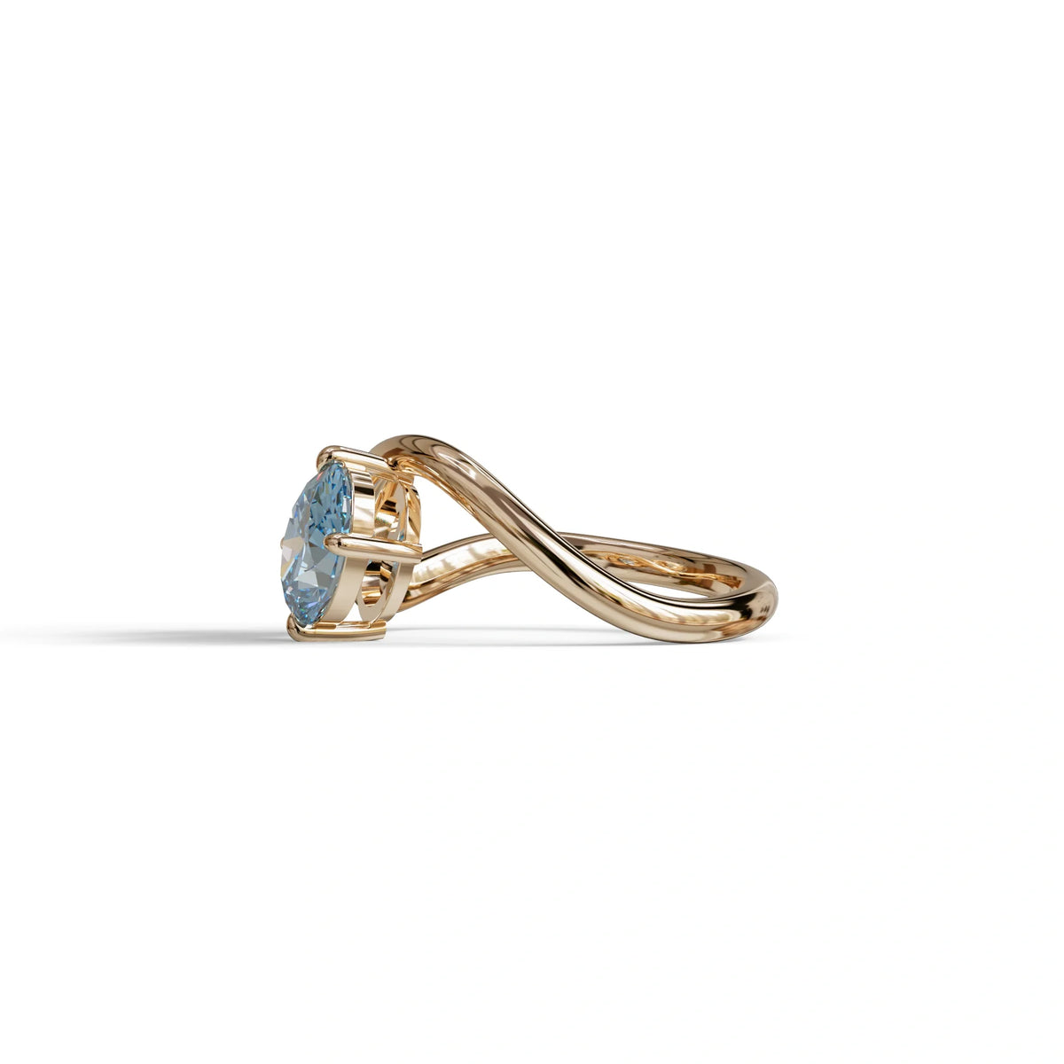 3 Carat Blue Oval and Pear Cut Lab Diamond Engagement Ring - Toi Et Moi