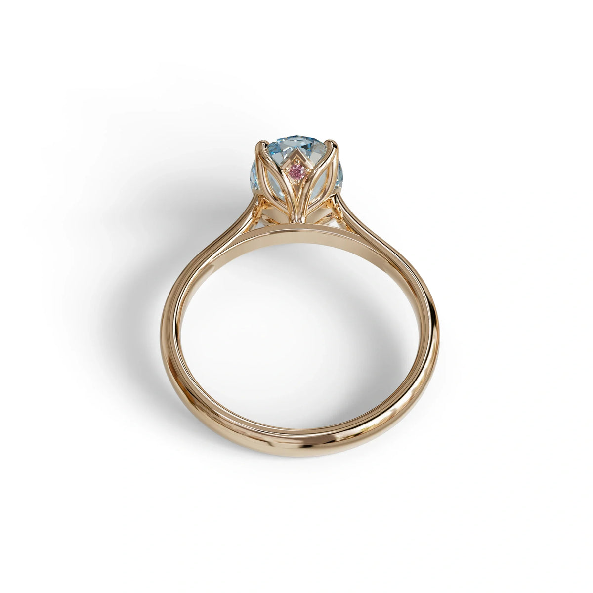 3 Carat Blue Lab Grown Diamond Oval Cut Engagement Ring | Secret Pink Diamond- Eclipse