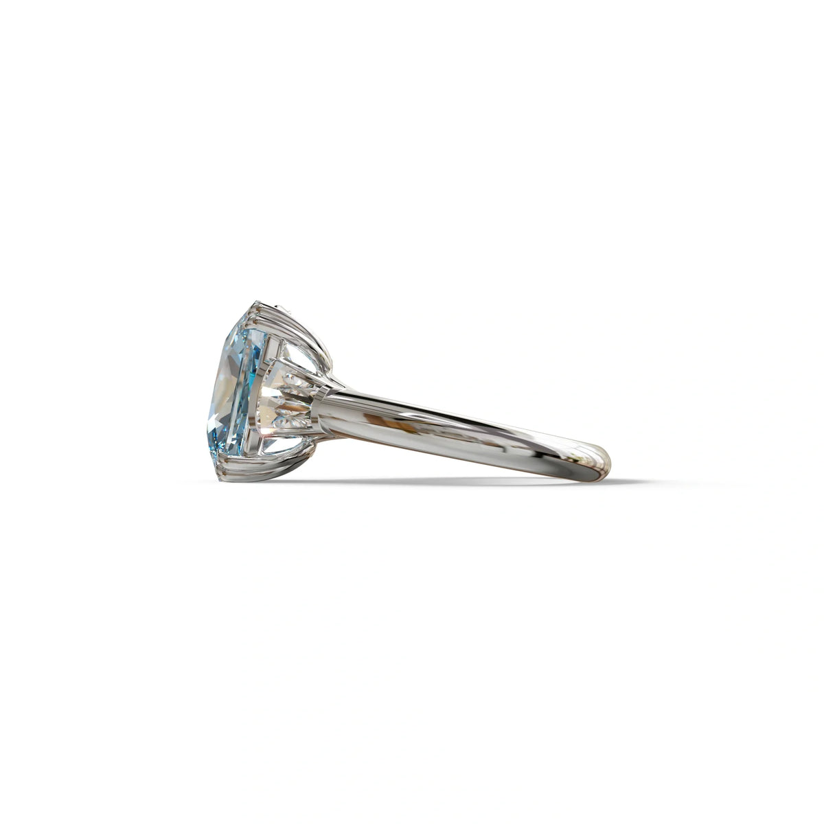 4 Carat Blue Elongated Cushion Cut Lab Diamond Engagement Ring - Sagittarius