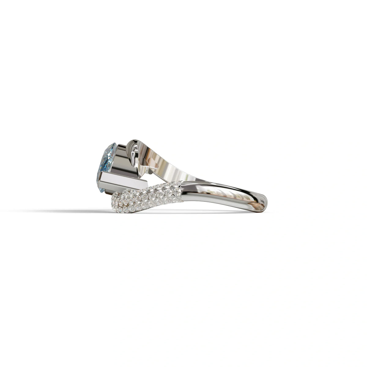 2 Carat Fancy Vivid Blue Marquise Cut Lab Grown Diamond Engagement Ring - Maya