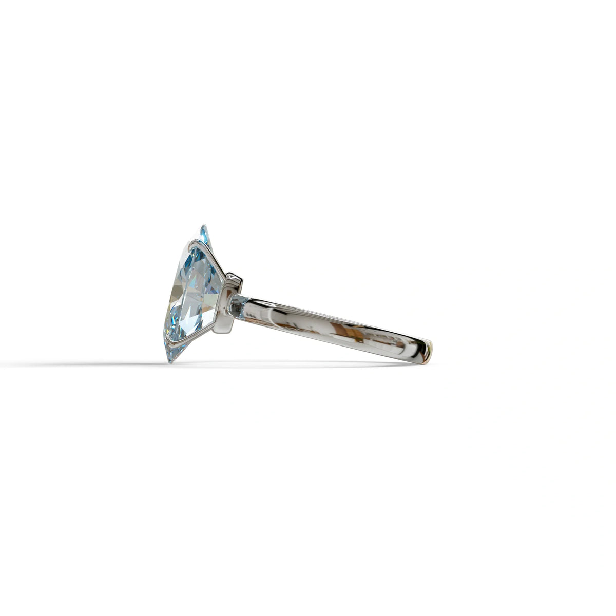 4 Carat Oval Fancy Vivid Blue Lab Grown Diamond Solitaire Engagement Ring - Cadris