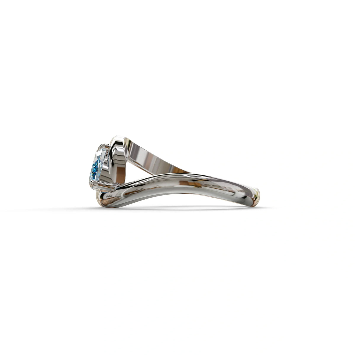 1 Carat Blue Color Marquise Cut Lab Diamond Engagement Ring - Virgo