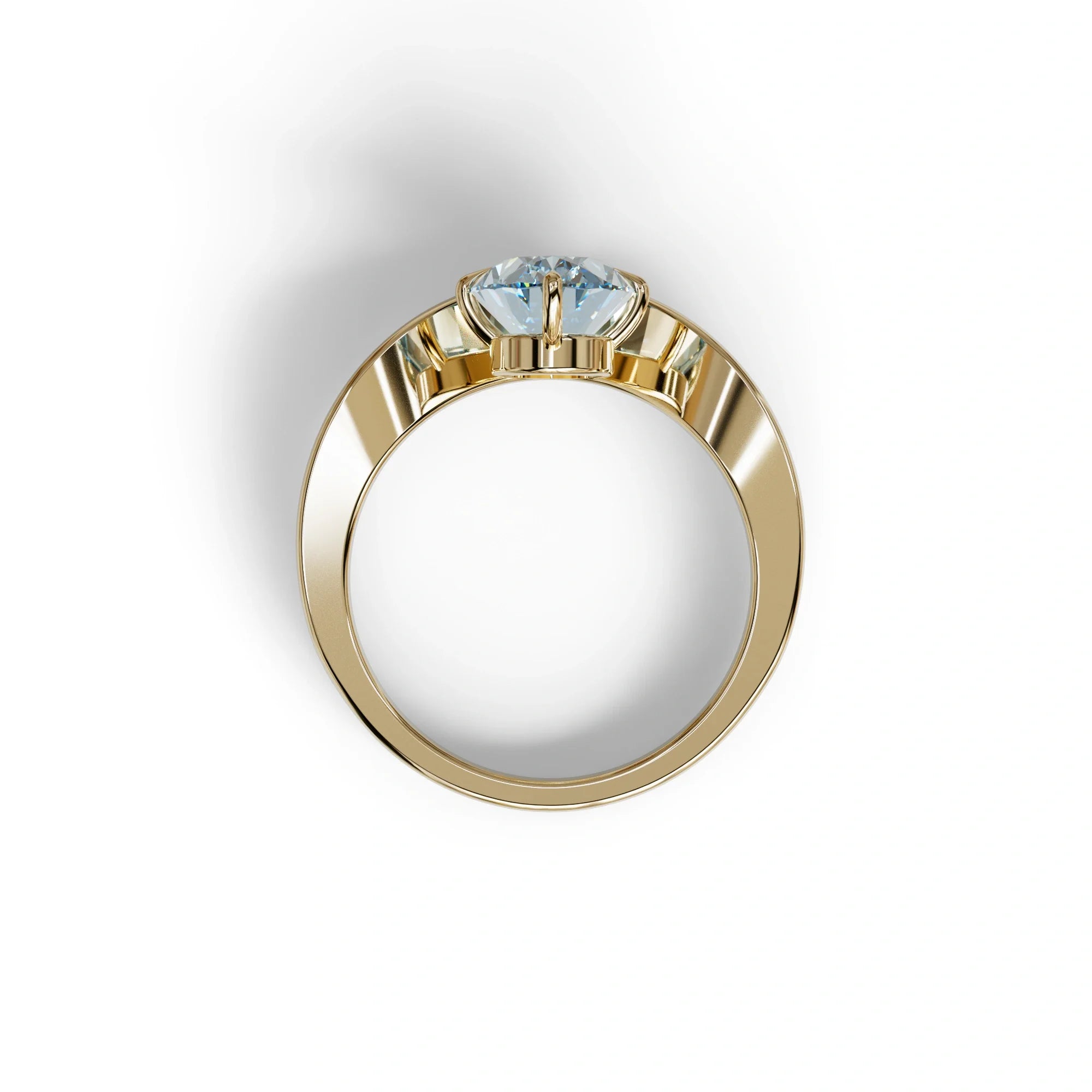 Nested Diamond 2 Carat Blue Lab Grown Diamond Oval Engagement Ring - Aura