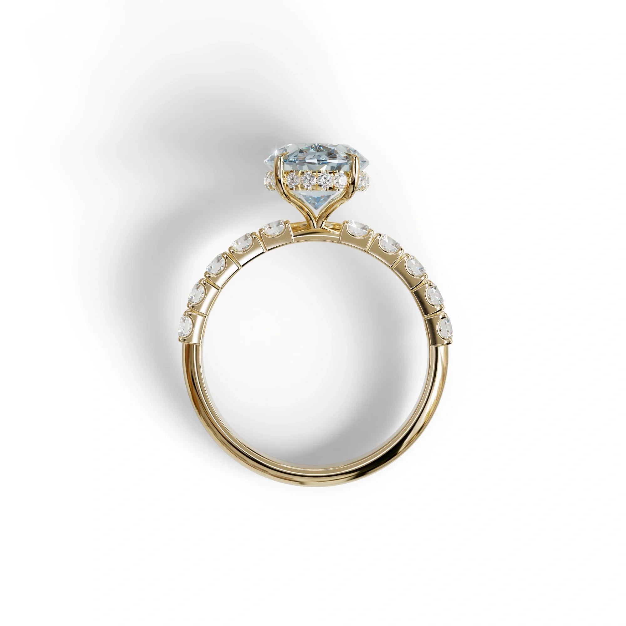 4 Carat Blue Oval Cut Hidden Halo Lab Diamond Engagement Ring - Christie’s