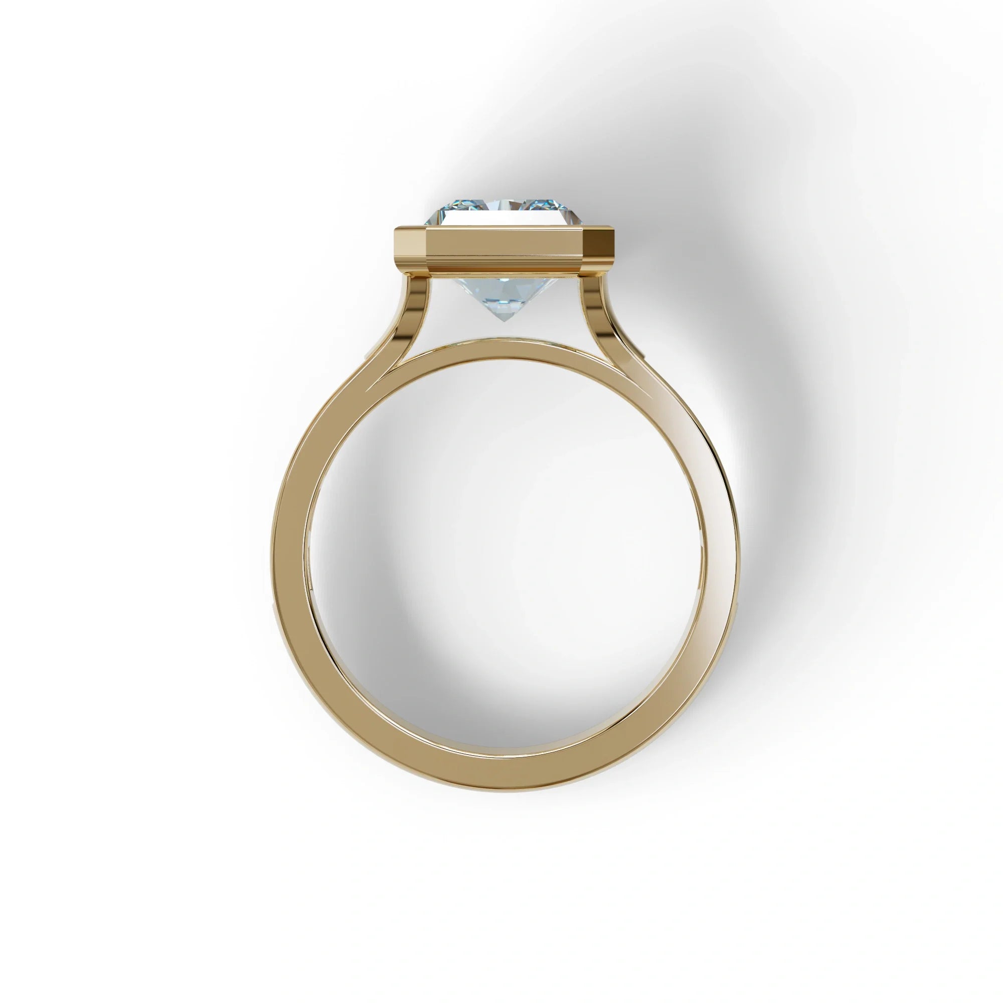 3 Ct Radiant Cut Blue Color Lab Diamond Ring - Olympia