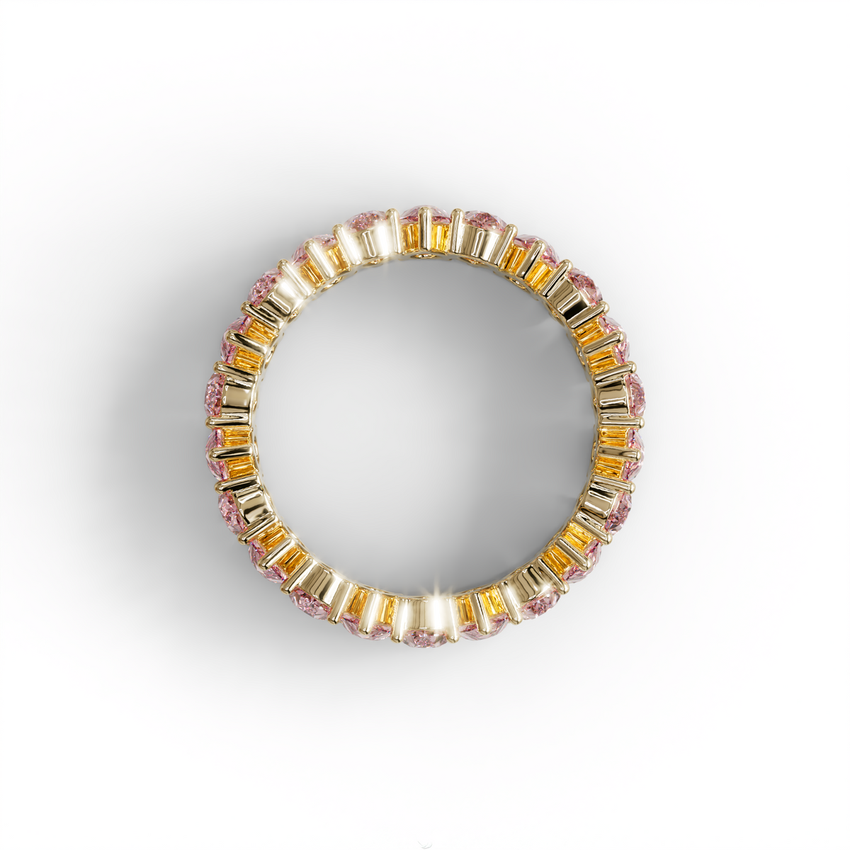 Pink Pear Diamond Full Eternity Band - Stackable Ring