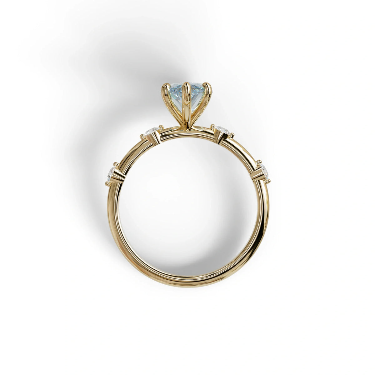 2.5 Ct Fancy Vivid Blue Marquise Cut Lab Diamond In Space-Chanel Setting Ring - Nimi