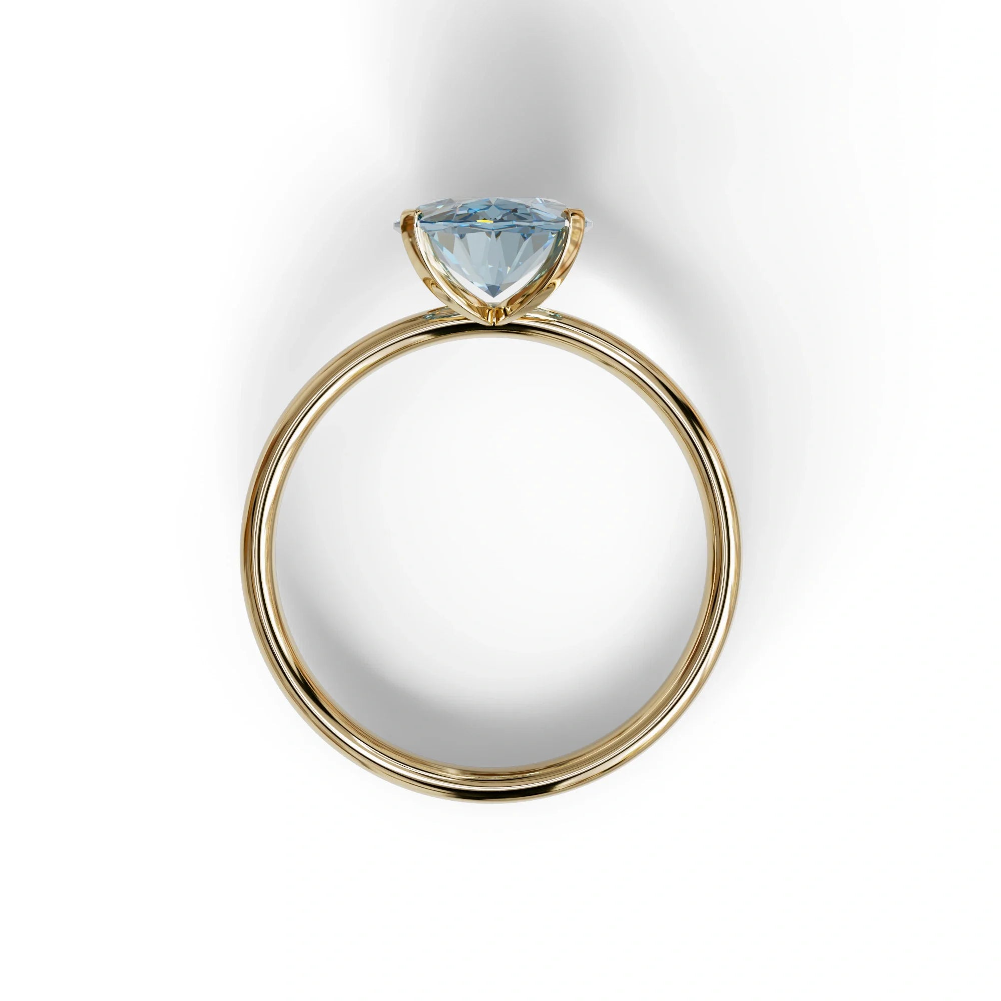 2 ct Oval Solitaire Diamond Ring Blue Lab Diamond Engagement Ring - Eira