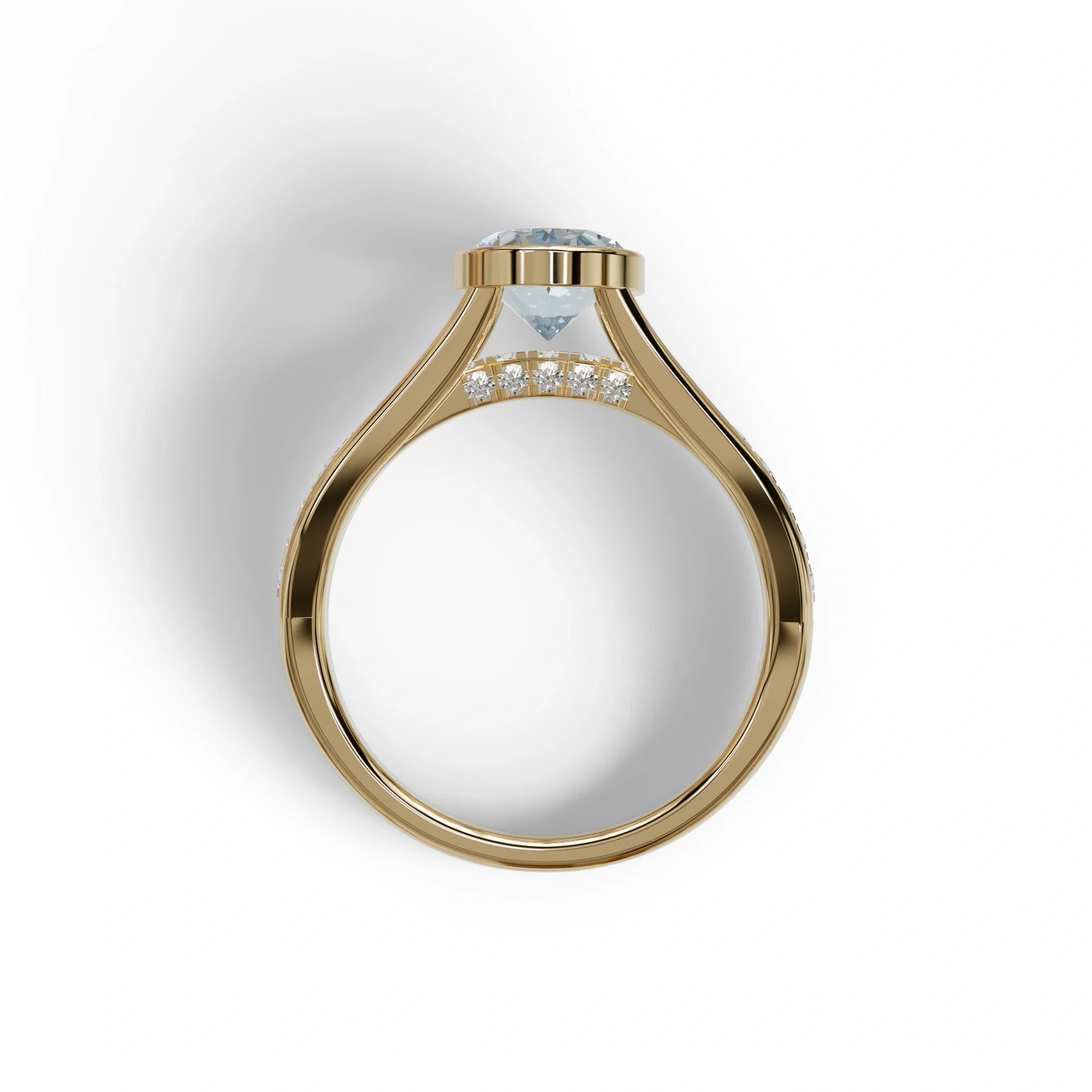 3 carat Fancy Vivid Blue Oval Cut lab Diamond Engagement Ring - Prisma