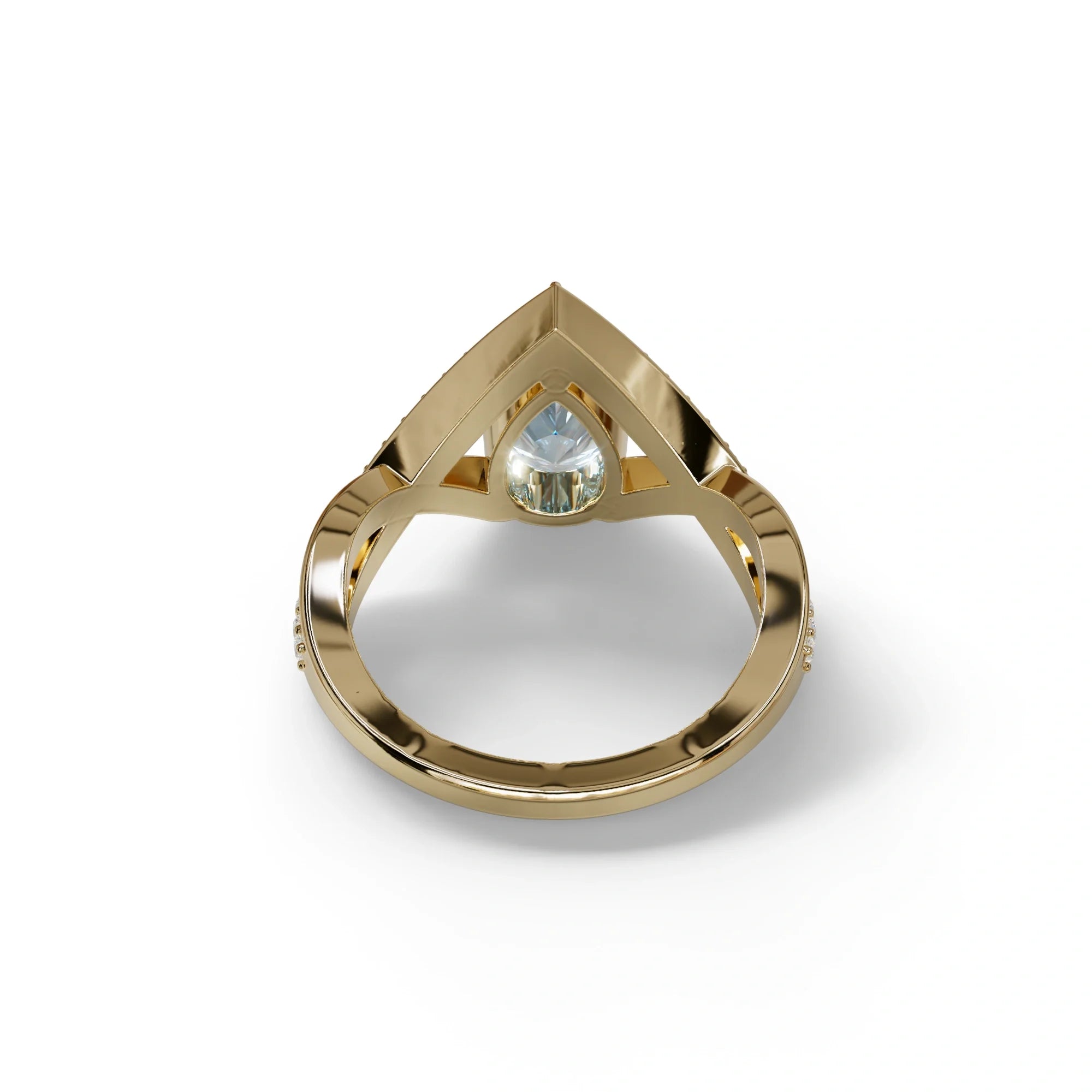 2 Carat Blue Pear Cut Tear Drop Lab Diamond Ring - Glamly