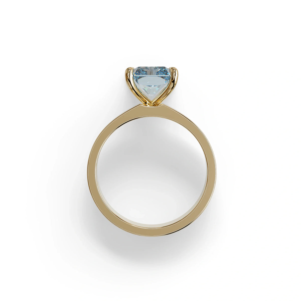 4Ct Blue Radiant Cut Lab Grown Diamond Solitaire Engagement Ring - Crownfire