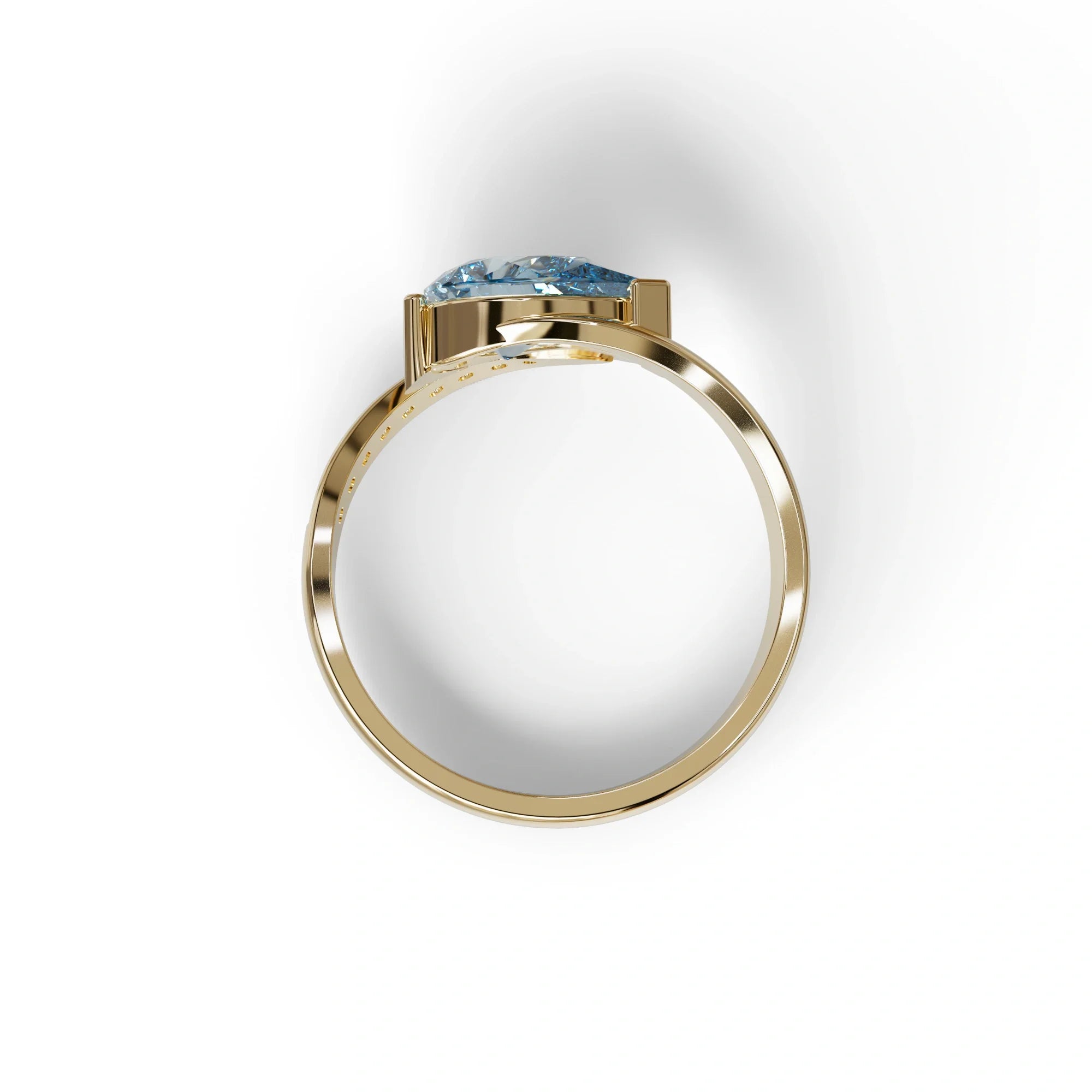 1 Carat Blue Pear Cut Unique Lab Grown Diamond Ring - Capricorn
