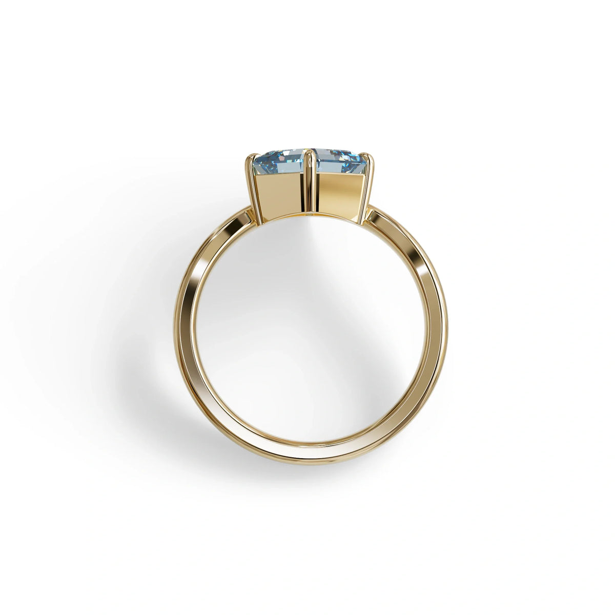 2 Ct Fancy Vivid Blue Asscher Cut Lab Diamond Solitaire Engagement Ring - Louily