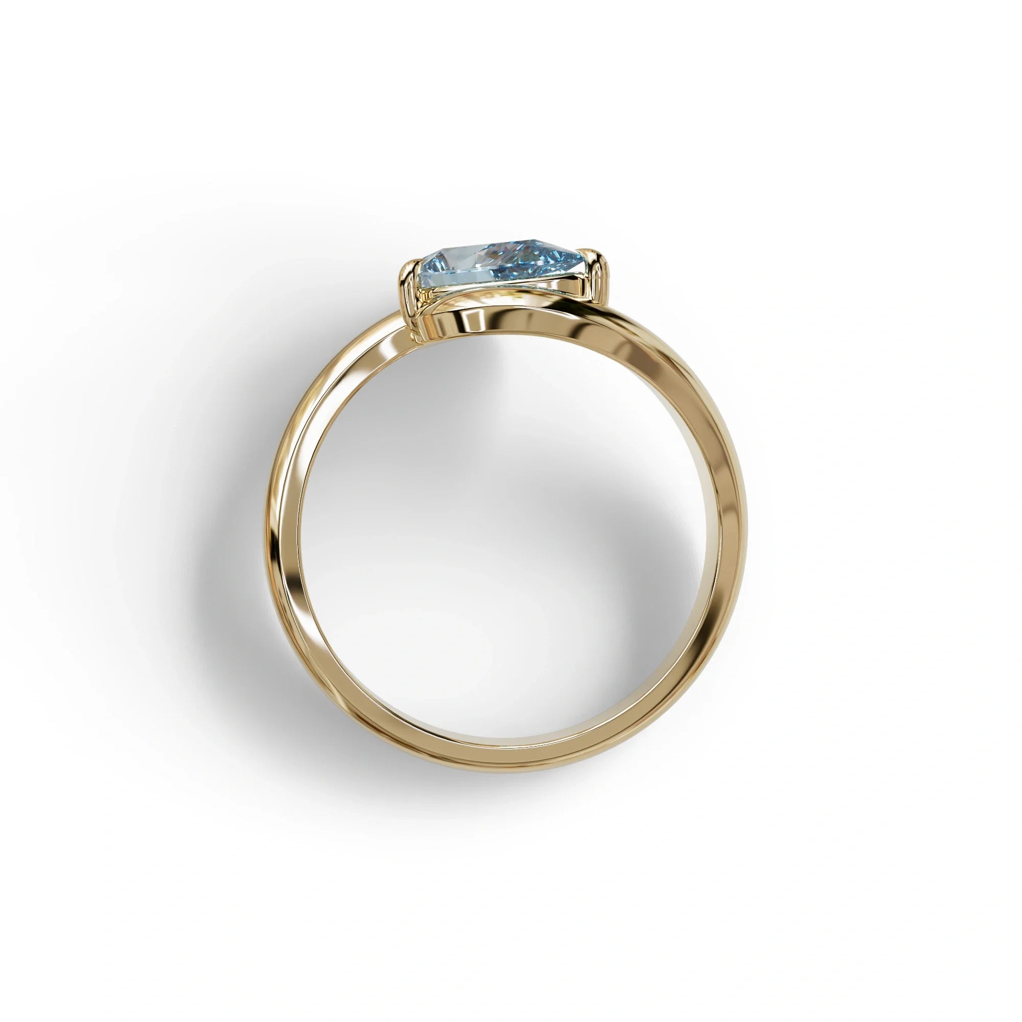 1 Carat Blue Pear Cut Solitaire Lab Grown Diamond Ring - Maniya