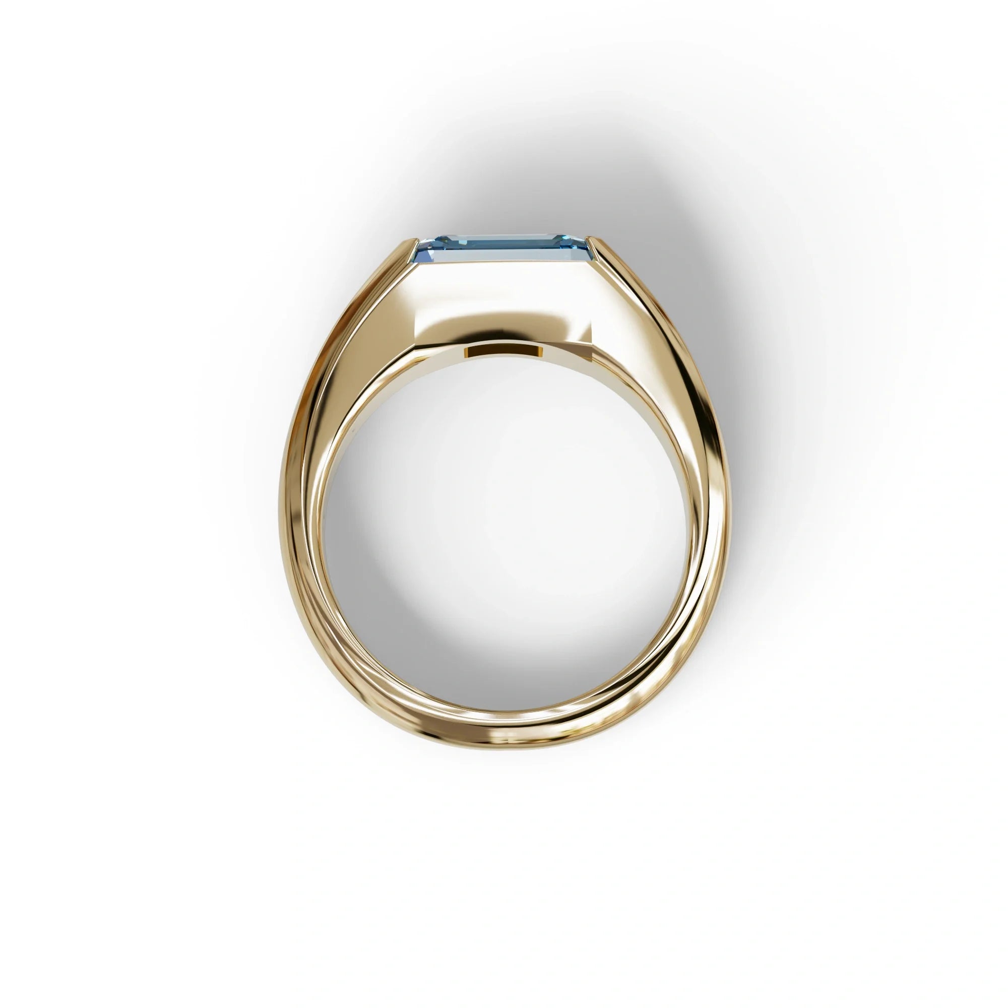 2 Carat Blue Emerald Cut East West Lab Diamond Ring - Ashleen