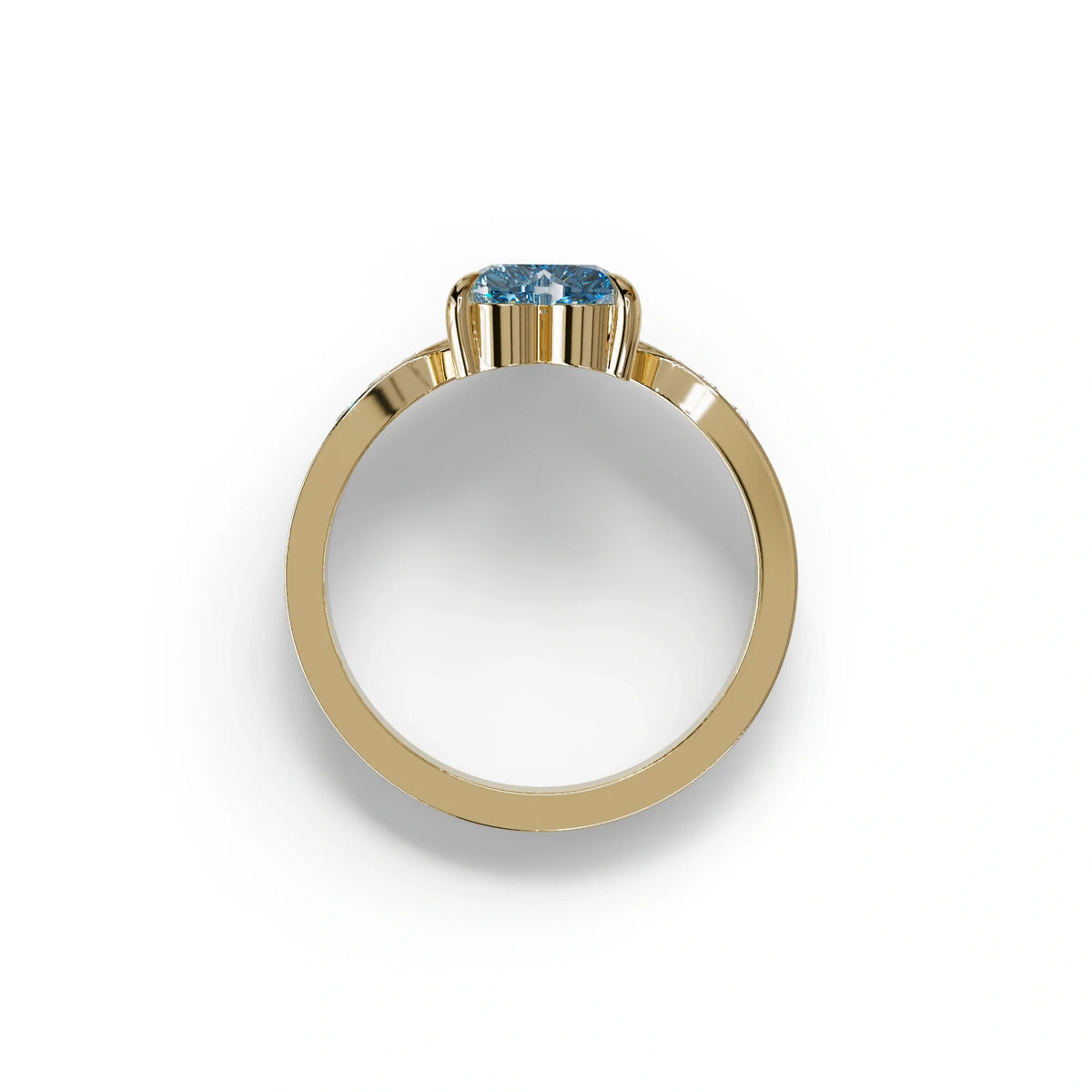 Blue Heart Shape Lab Grown Diamond Engagement Ring - Moise