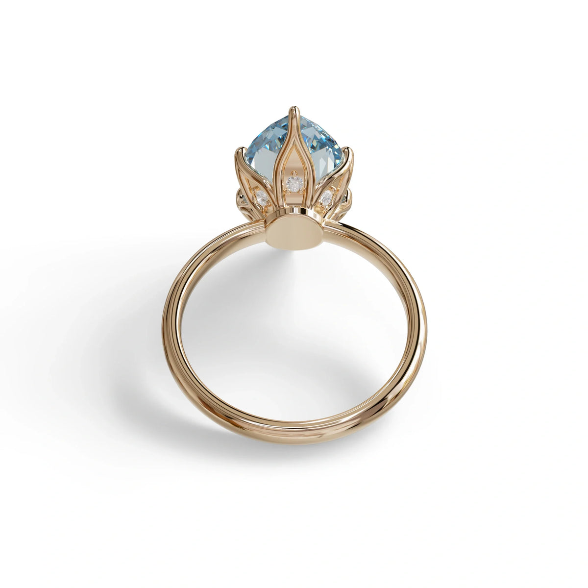 5 Carat Blue Lab Grown Diamond Engagement Ring · Marquise Cut Hidden Halo | Etoile - view 8