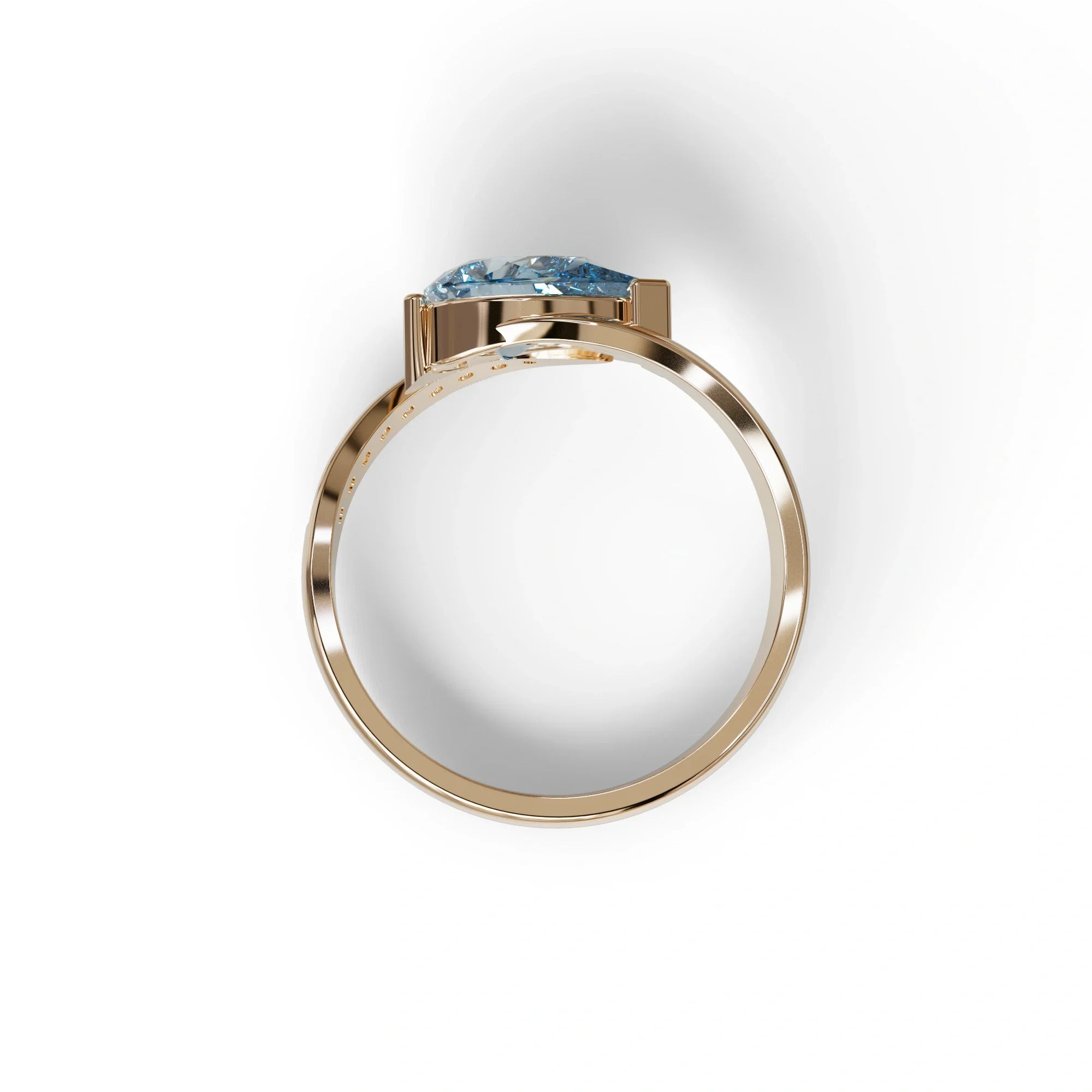 1 Carat Blue Pear Cut Unique Lab Grown Diamond Ring - Capricorn