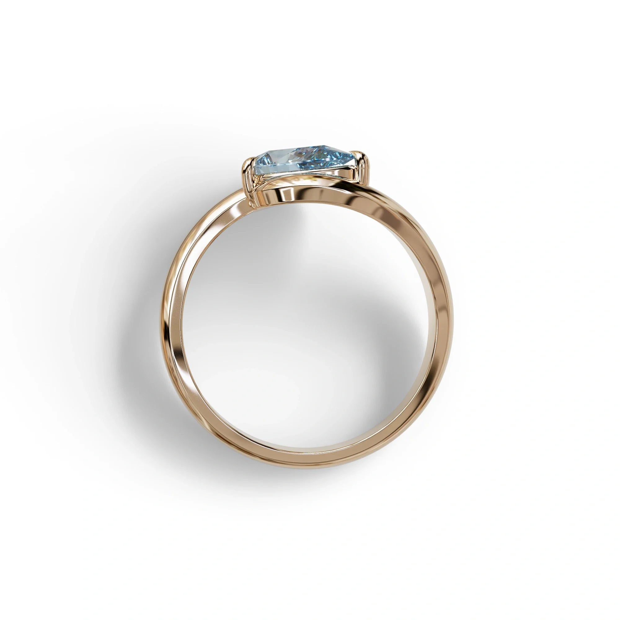 1 Carat Blue Pear Cut Solitaire Lab Grown Diamond Ring - Maniya
