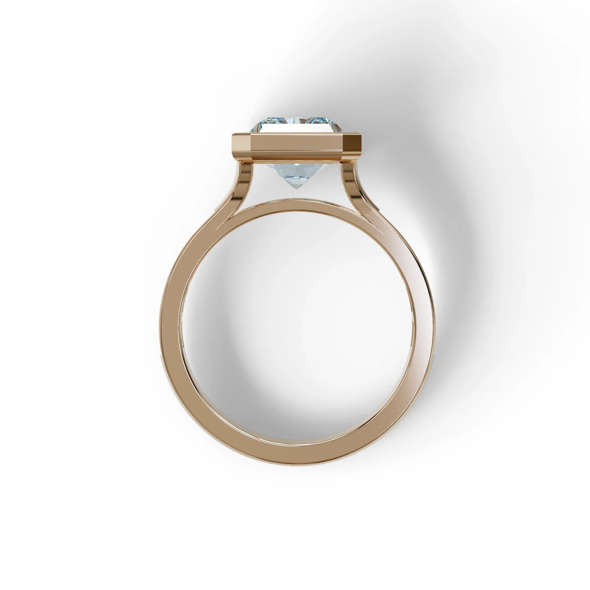 3 Ct Radiant Cut Blue Color Lab Diamond Ring - Olympia