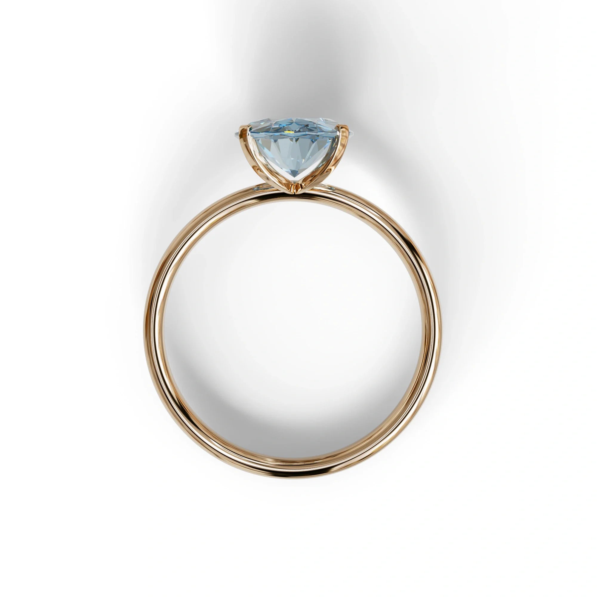 2 ct Oval Solitaire Diamond Ring Blue Lab Diamond Engagement Ring - Eira