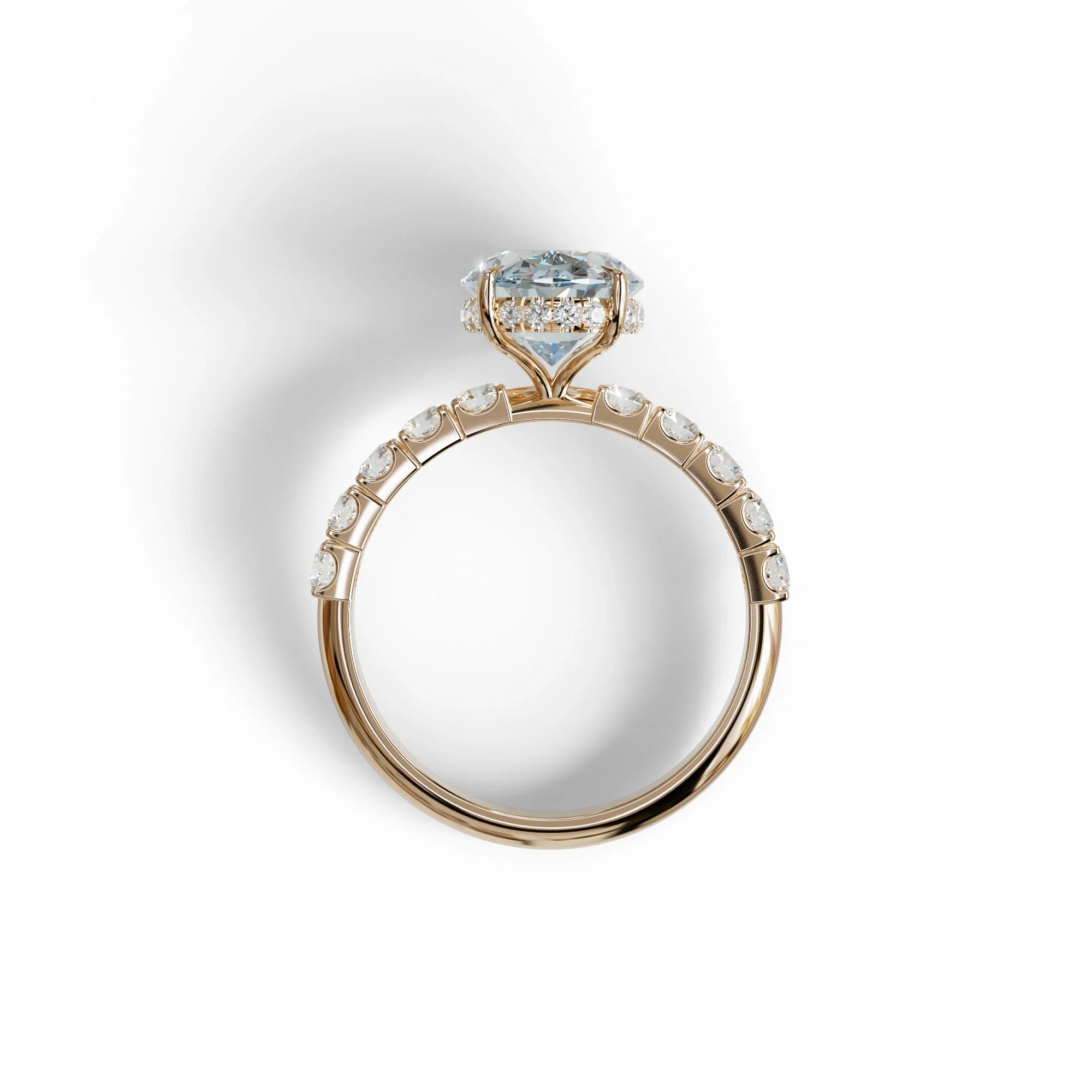 4 Carat Blue Oval Cut Hidden Halo Lab Diamond Engagement Ring - Christie’s