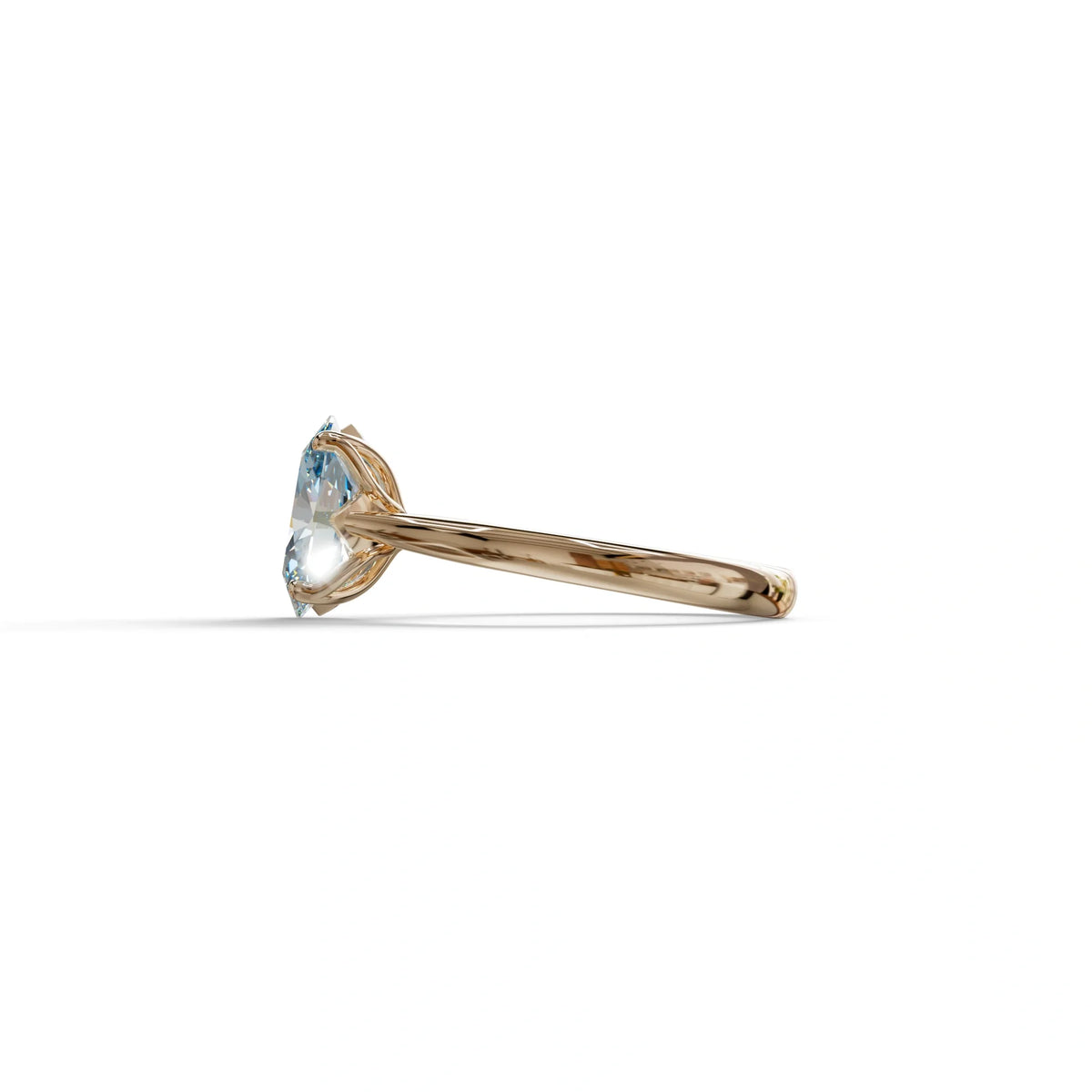 3 Carat Blue Lab Grown Diamond Oval Cut Engagement Ring | Secret Pink Diamond- Eclipse