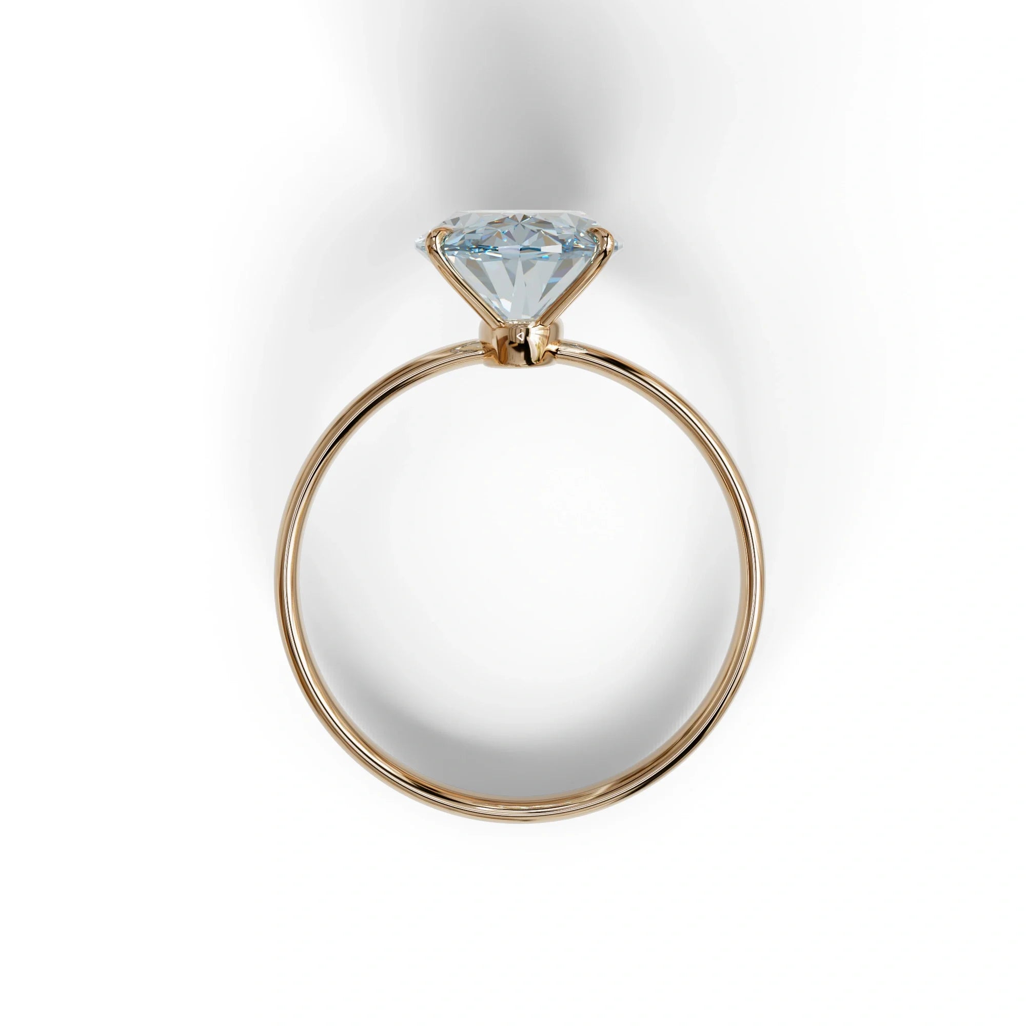 4 Carat Oval Fancy Vivid Blue Lab Grown Diamond Solitaire Engagement Ring - Cadris