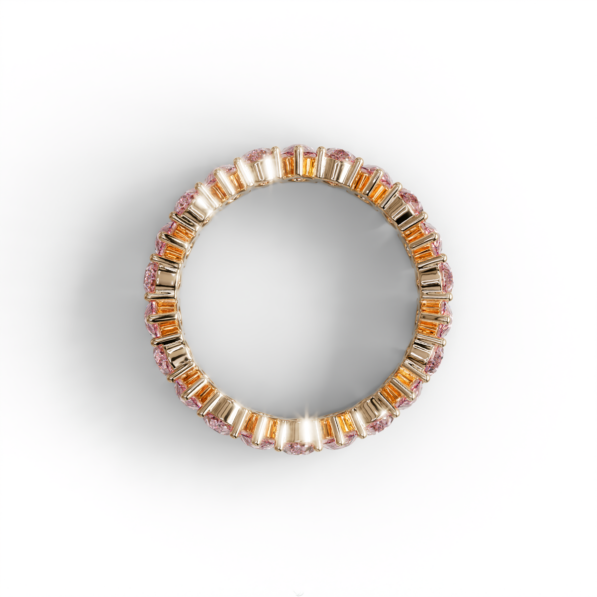 Pink Pear Diamond Full Eternity Band - Stackable Ring