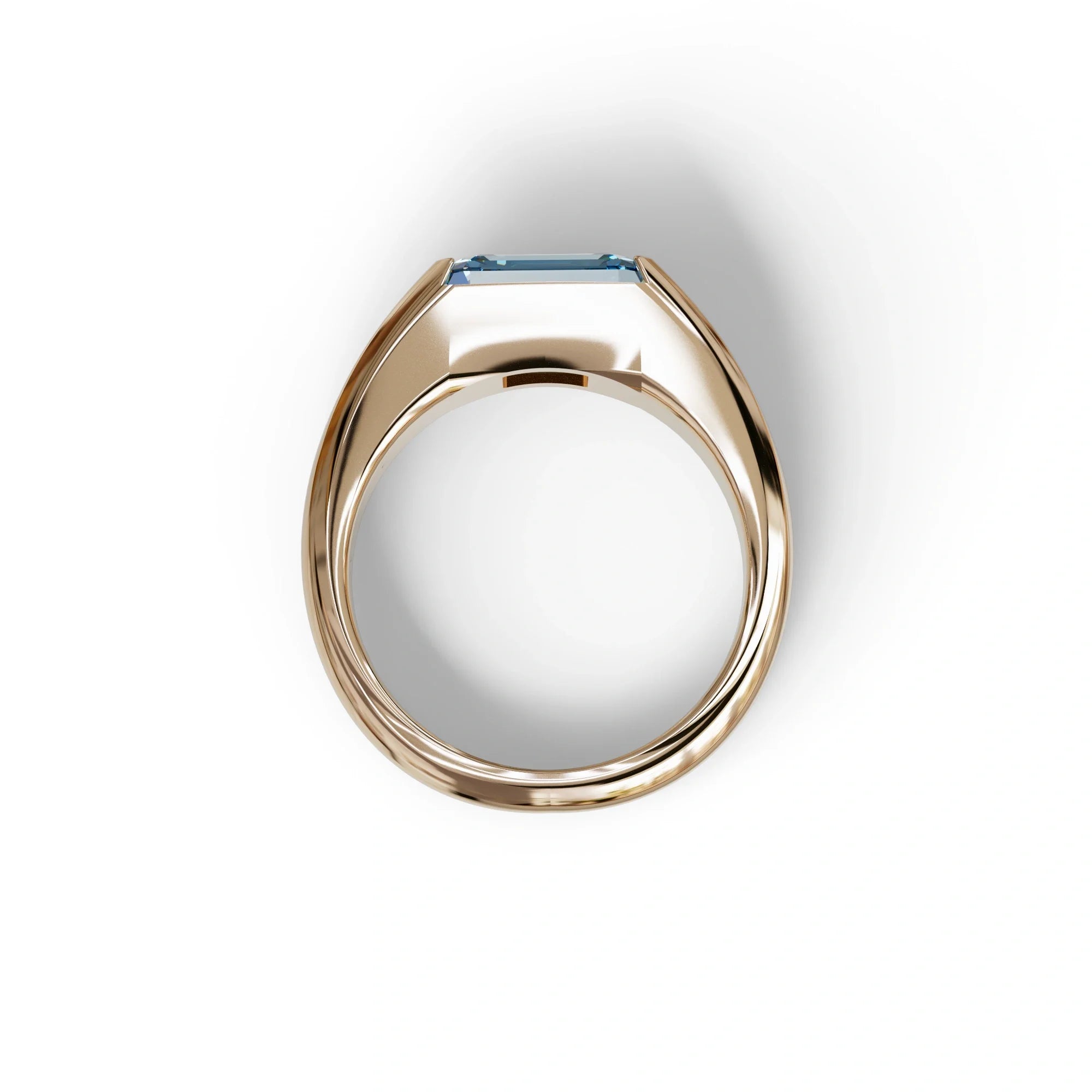 2 Carat Blue Emerald Cut East West Lab Diamond Ring - Ashleen