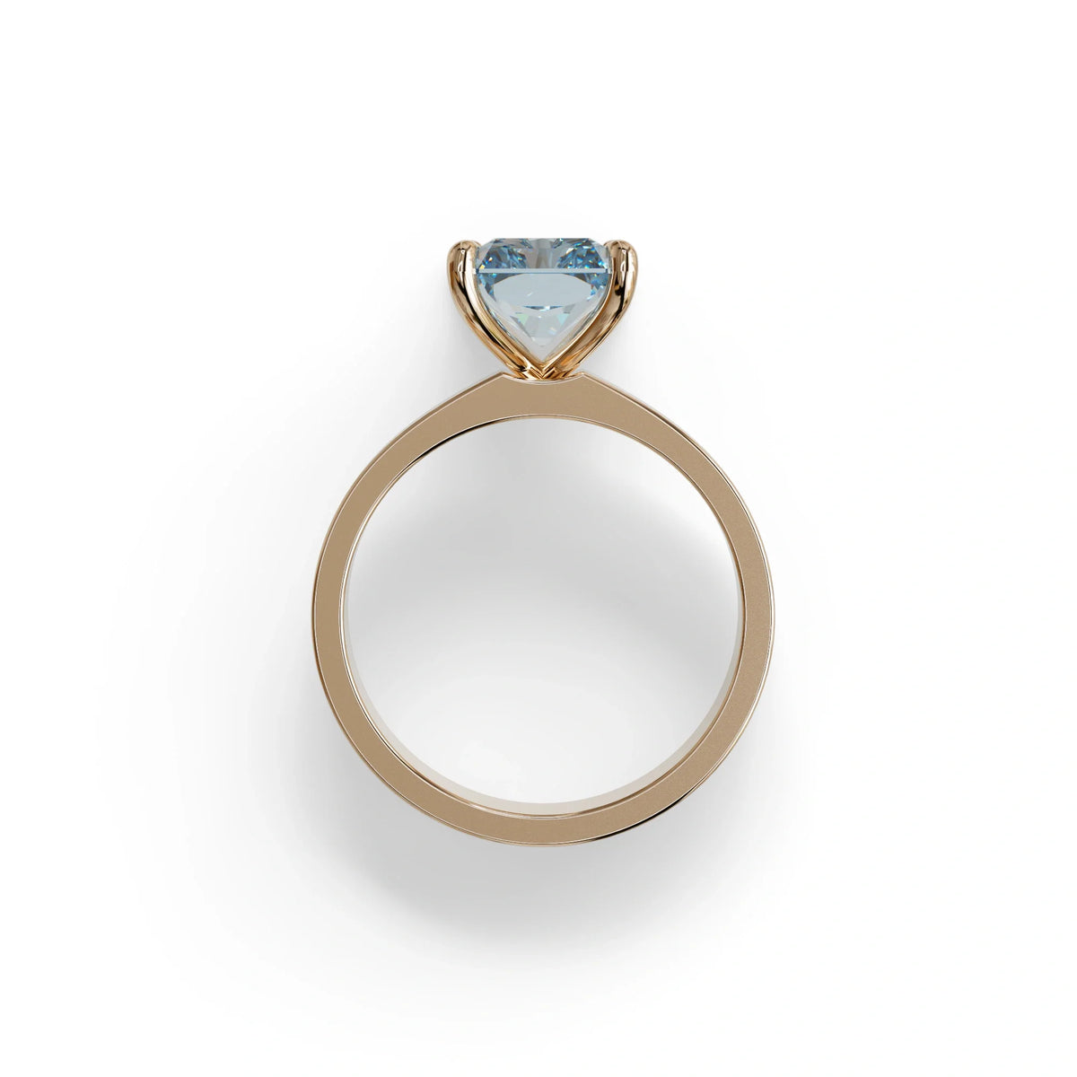 4Ct Blue Radiant Cut Lab Grown Diamond Solitaire Engagement Ring - Crownfire