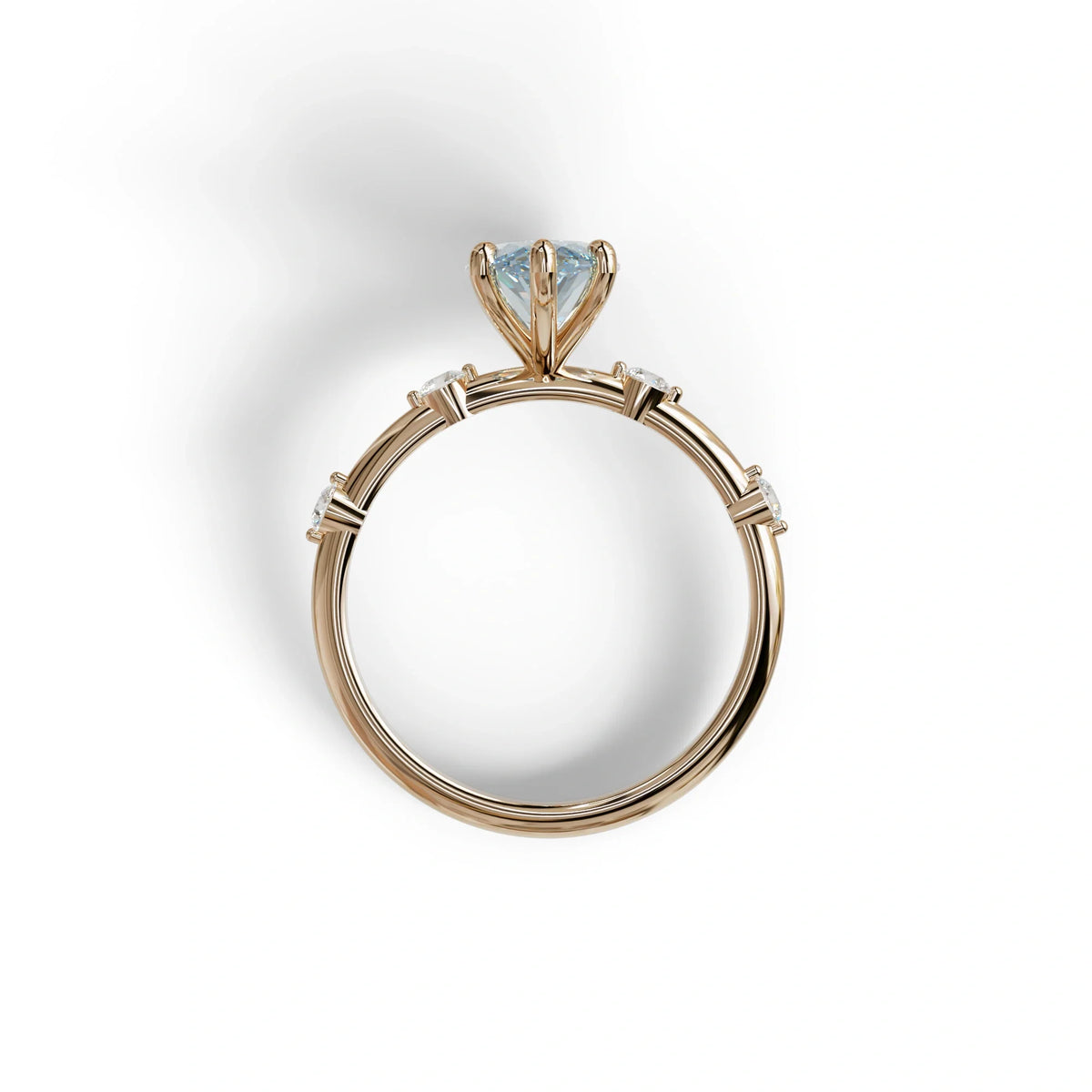 2.5 Ct Fancy Vivid Blue Marquise Cut Lab Diamond In Space-Chanel Setting Ring - Nimi