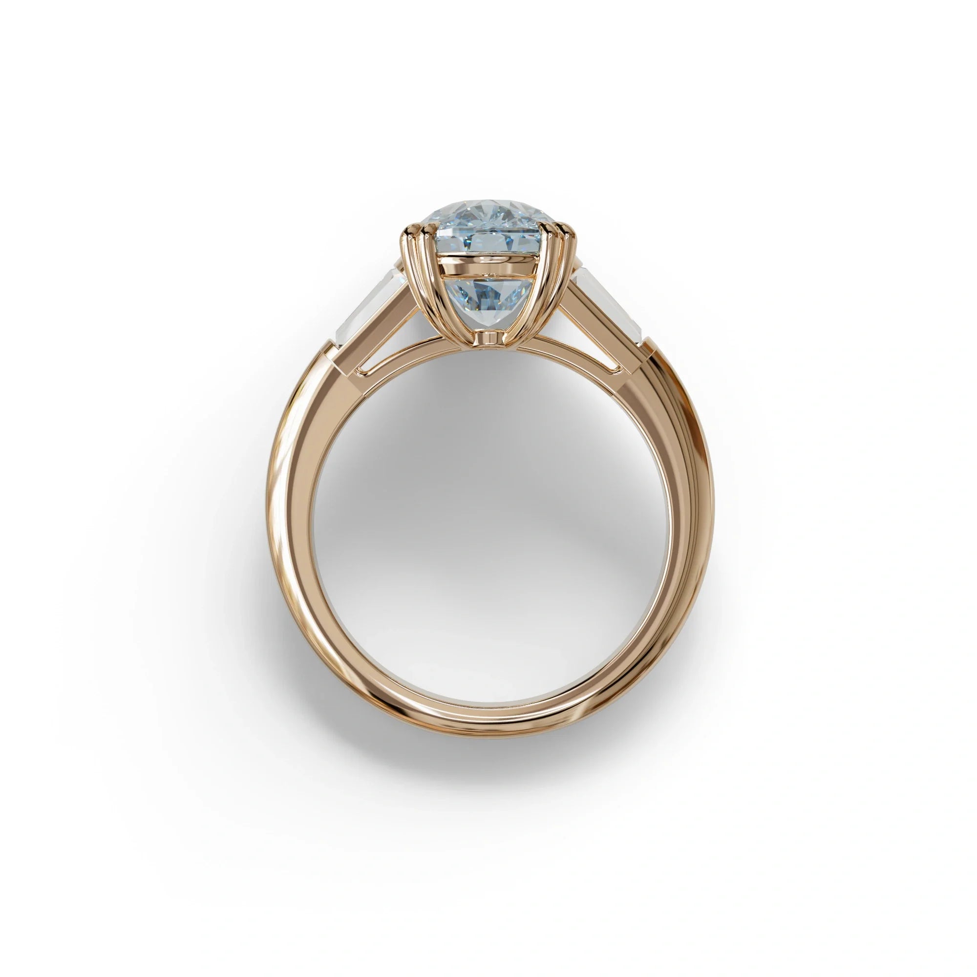 4 Carat Blue Elongated Cushion Cut Lab Diamond Engagement Ring - Sagittarius