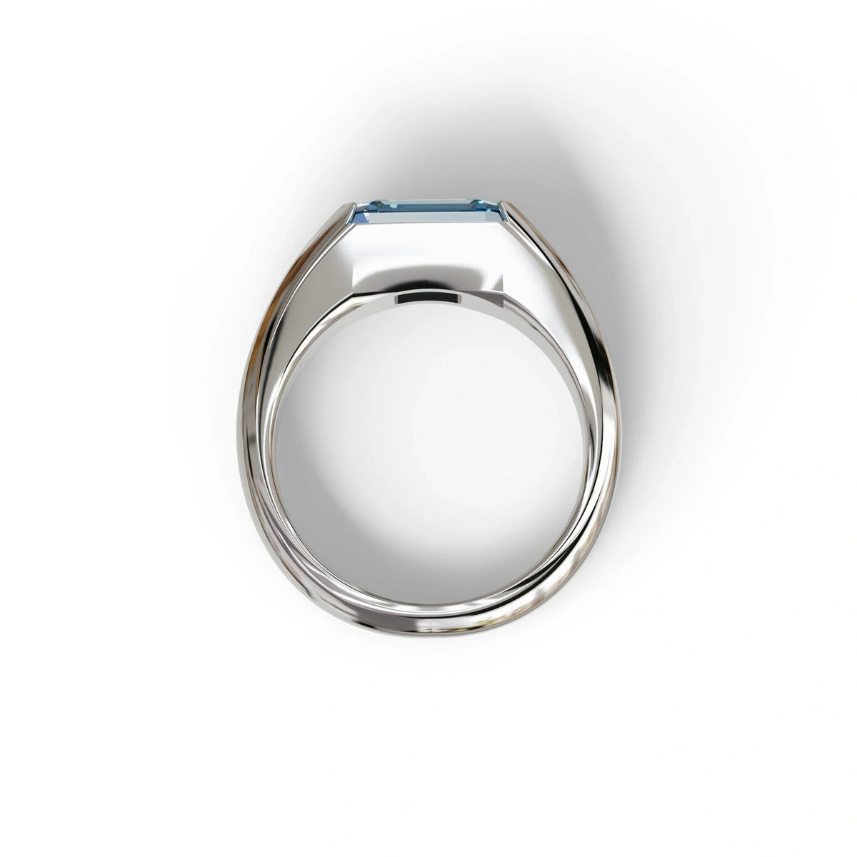 2 Carat Blue Emerald Cut East West Lab Diamond Ring - Ashleen