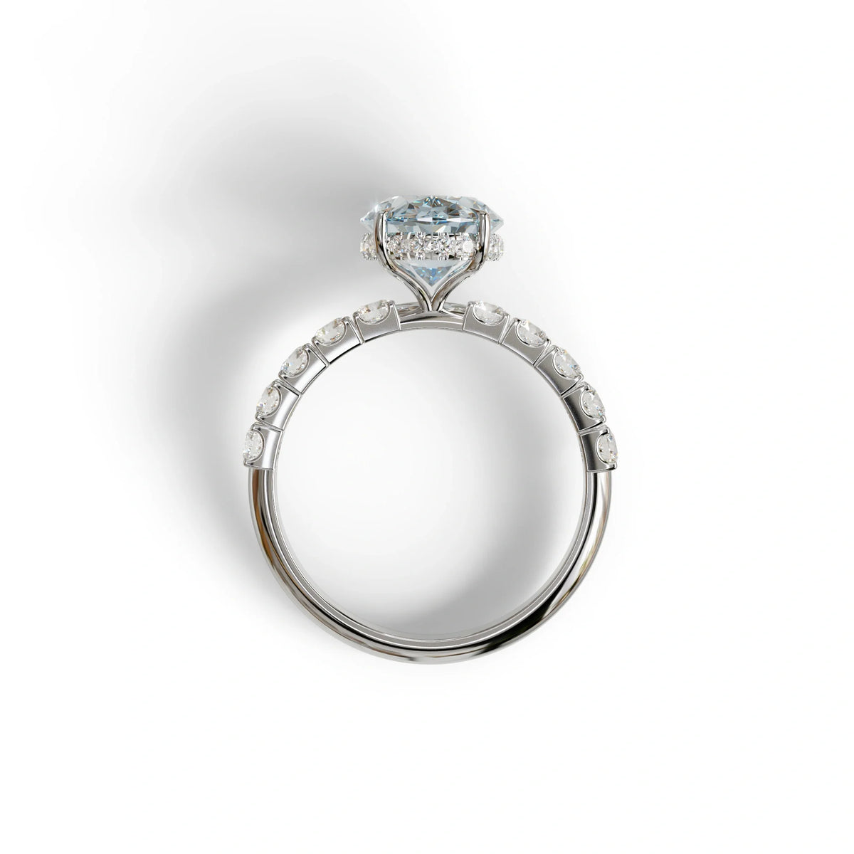 4 Carat Blue Oval Cut Hidden Halo Lab Diamond Engagement Ring - Christie’s