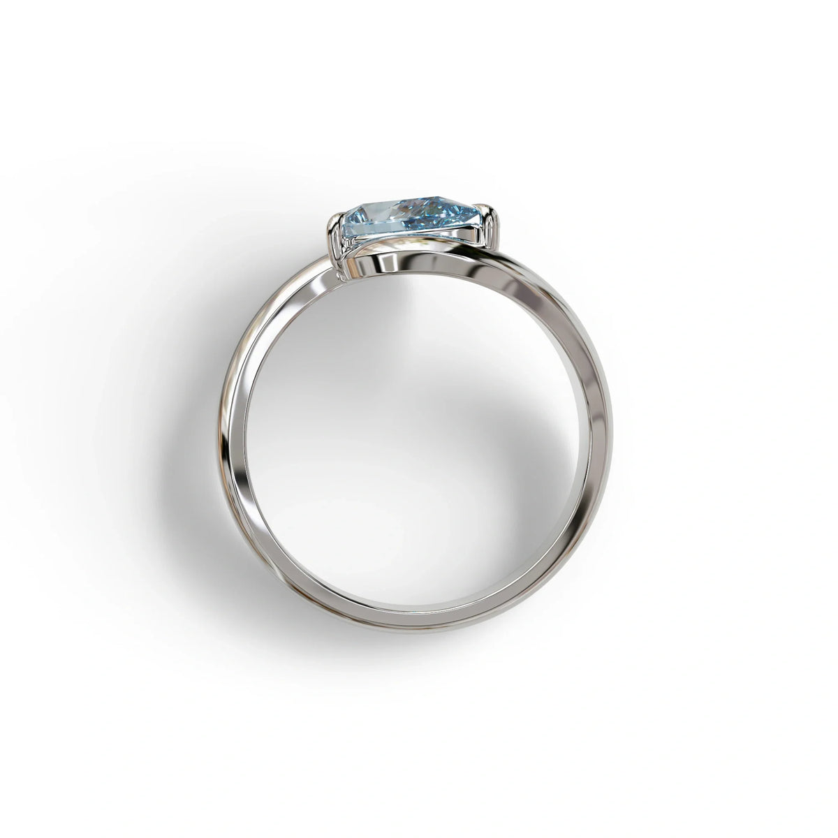 1 Carat Blue Pear Cut Solitaire Lab Grown Diamond Ring - Maniya