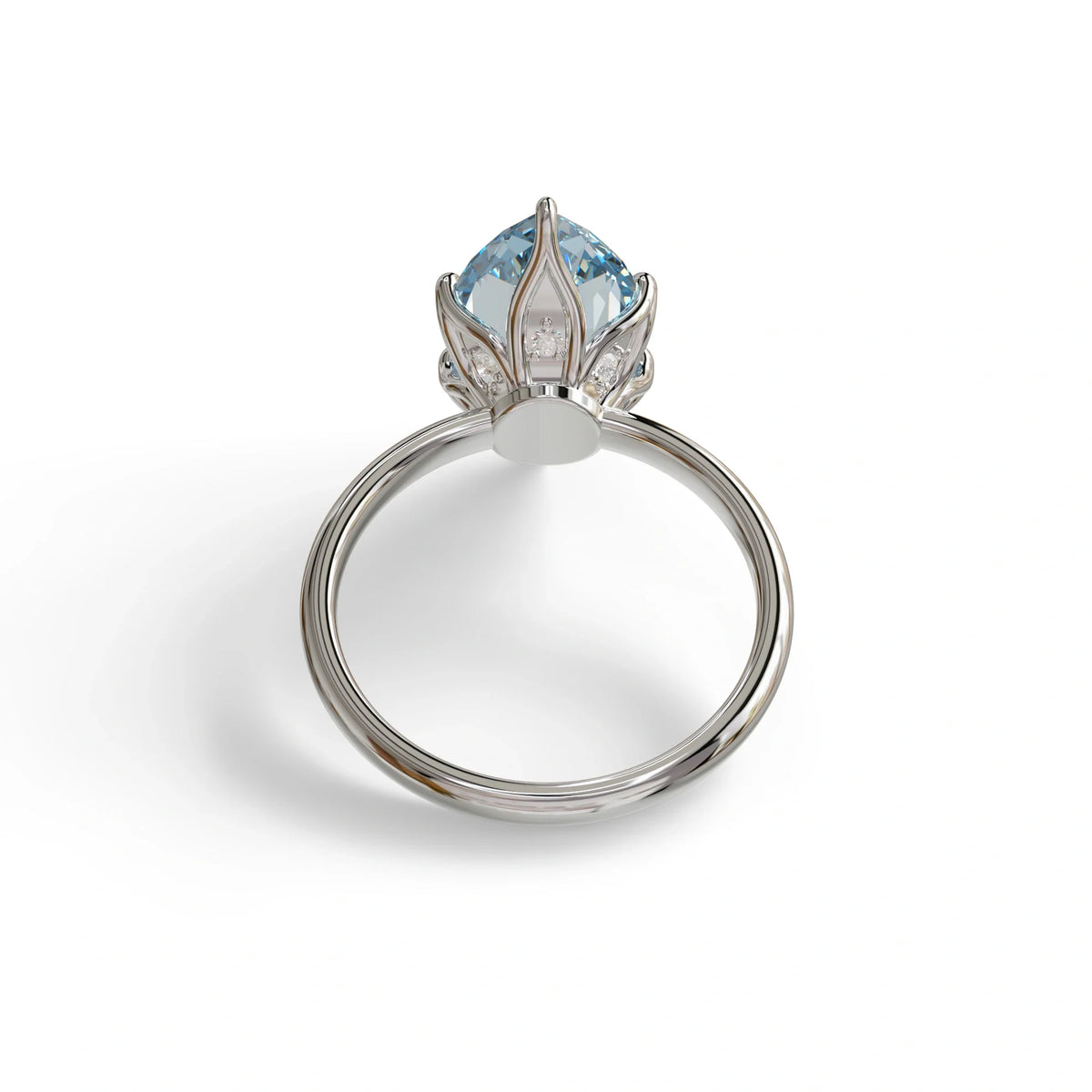 5 Carat Blue Lab Grown Diamond Engagement Ring · Marquise Cut Hidden Halo | Etoile - view 9