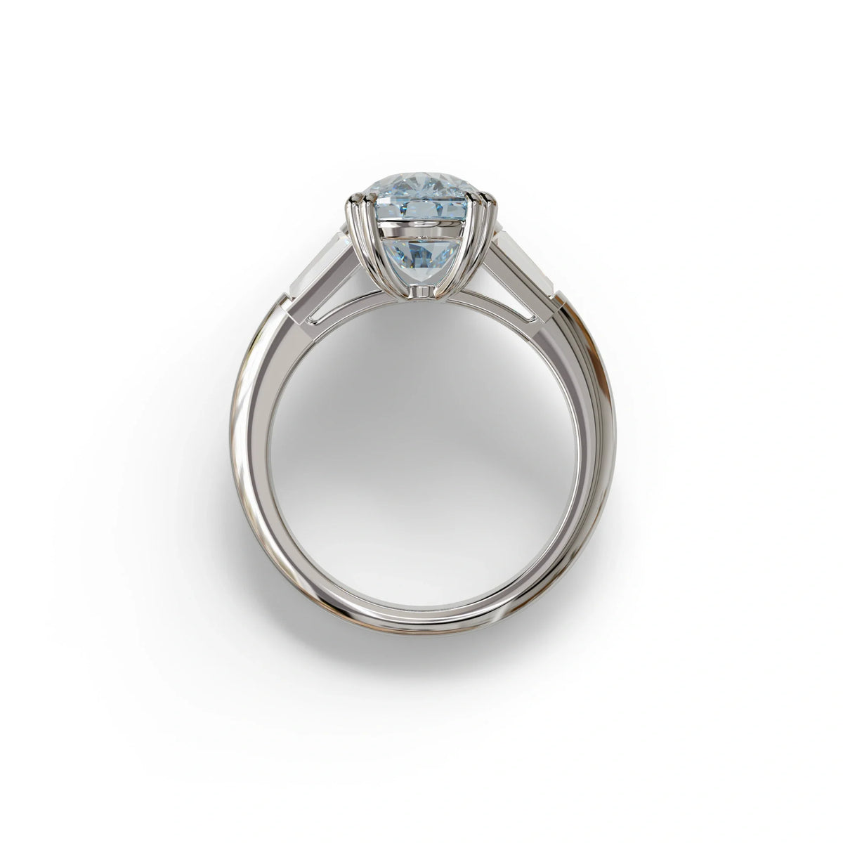 4 Carat Blue Elongated Cushion Cut Lab Diamond Engagement Ring - Sagittarius