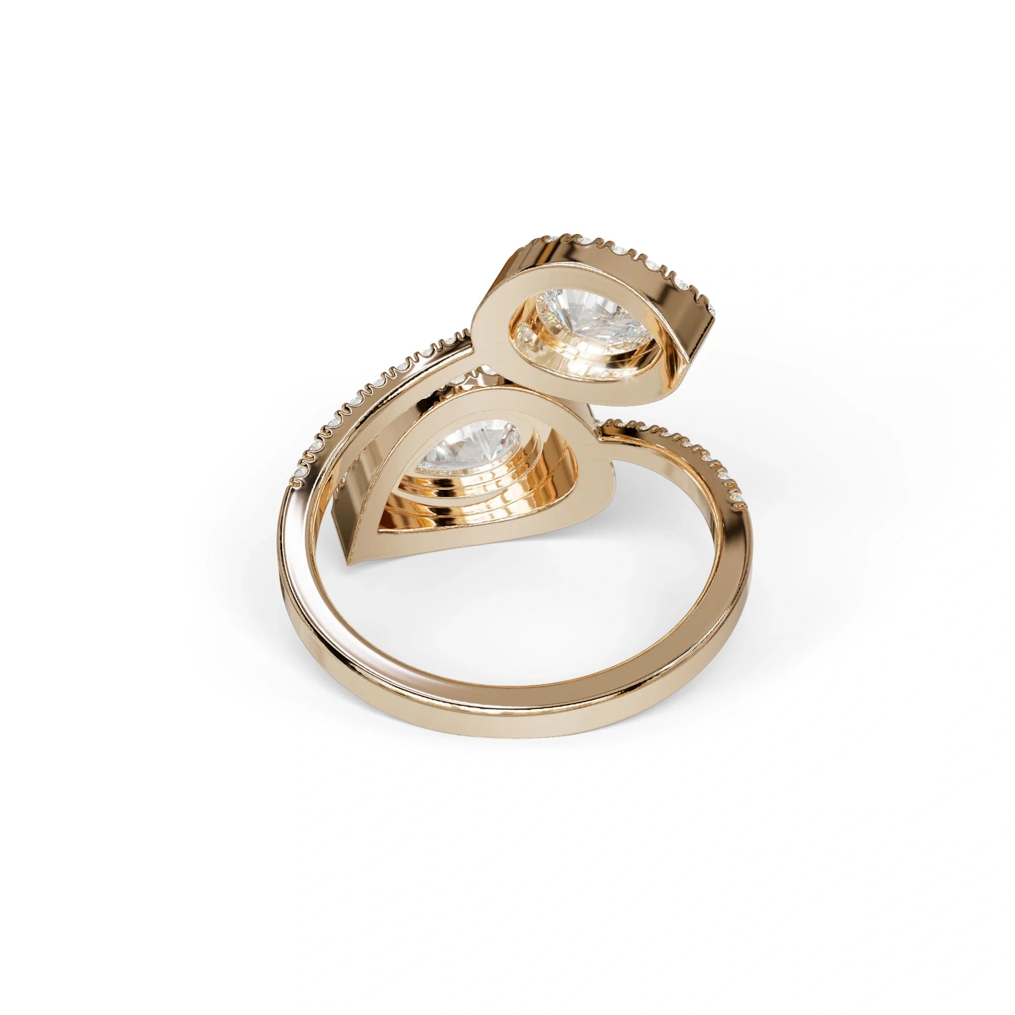 E/VVS 2 Carat Pear Cut Lab Grown Halo & Pave Diamond Ring - Ahurissant