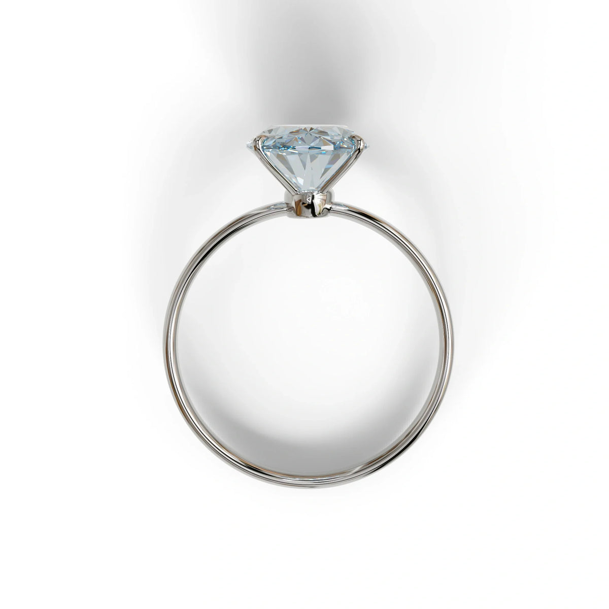4 Carat Oval Fancy Vivid Blue Lab Grown Diamond Solitaire Engagement Ring - Cadris