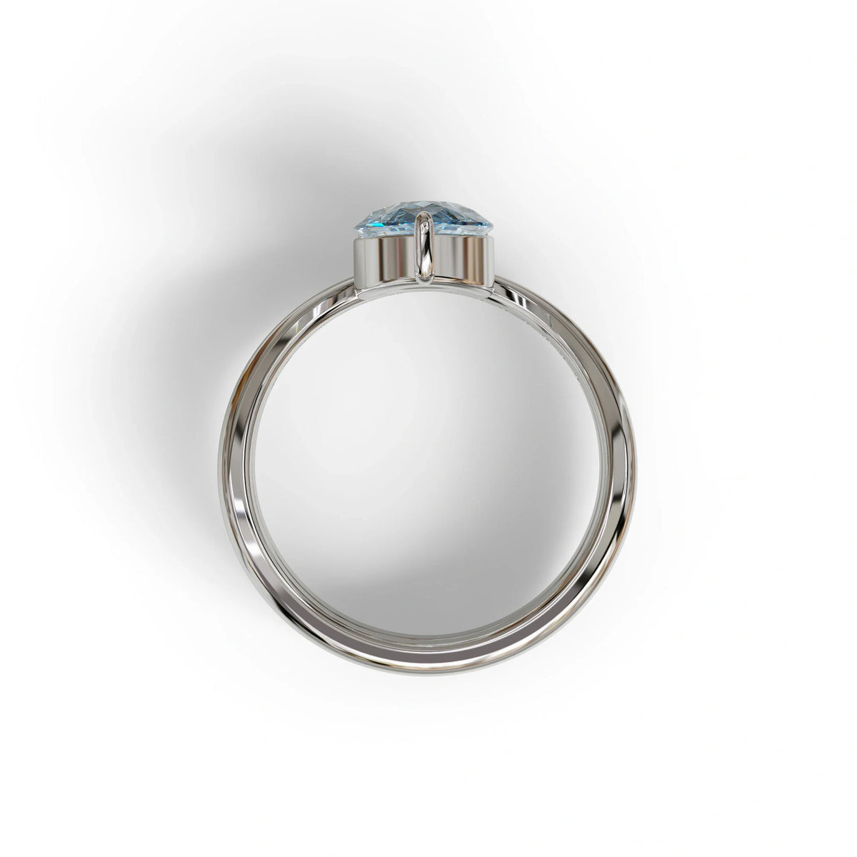 2 Carat Vivid Blue Color Lab Diamond Wedding Ring set - Gemini