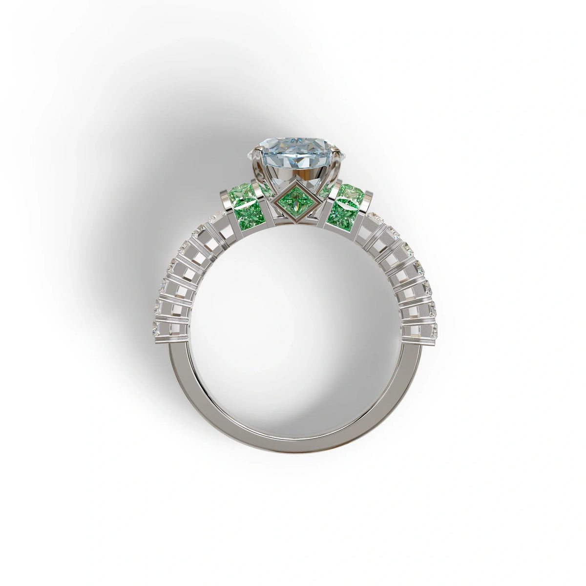 3 Carat Fancy Blue Oval Cut Lab-Grown Diamond Wedding Ring – Bellora