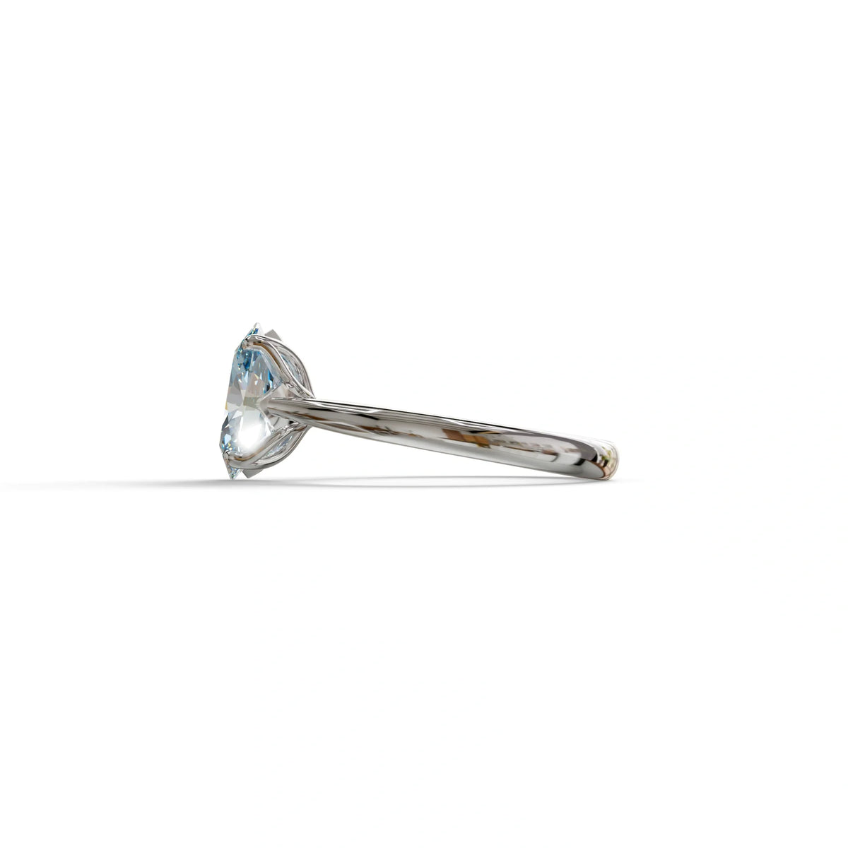 3 Carat Blue Lab Grown Diamond Oval Cut Engagement Ring | Secret Pink Diamond- Eclipse