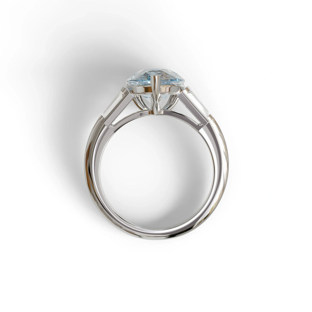 4 Carat Fancy Vivid Blue Pear cut Lab grown Diamond Engagement Ring -Claire