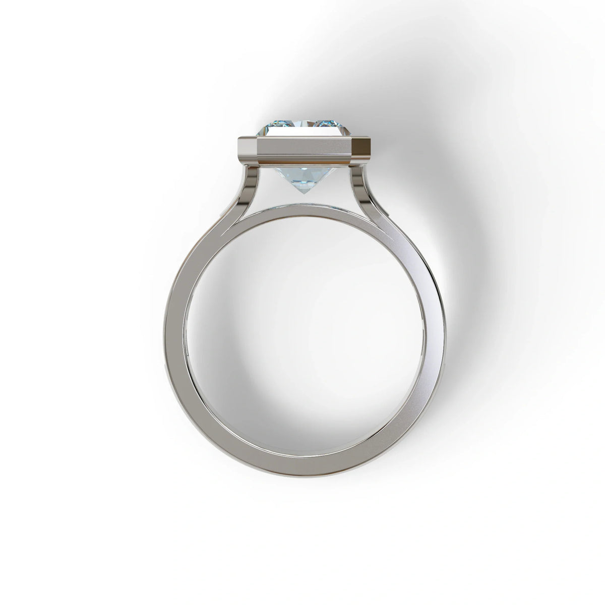 3 Ct Radiant Cut Blue Color Lab Diamond Ring - Olympia