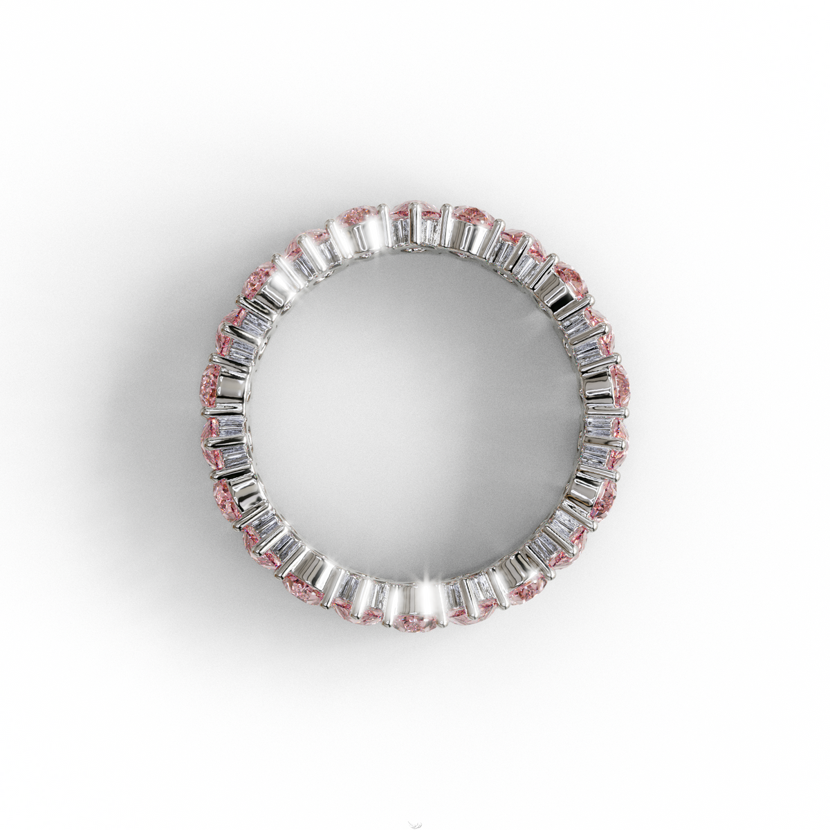Pink Pear Diamond Full Eternity Band - Stackable Ring