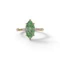 2.5 Ct Fancy Vivid Green Marquise Cut Lab Diamond In Space-Chanel Setting Ring - Nimi - 10K Solid Gold / Yellow Gold